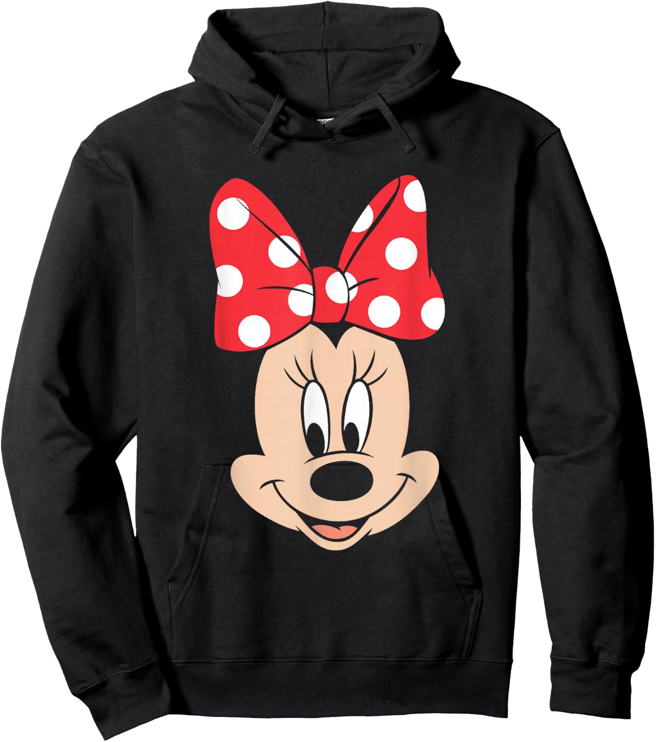Disney Minnie Mouse Polka Dot Bow Big Face Hoodie - Hoodie | Black
