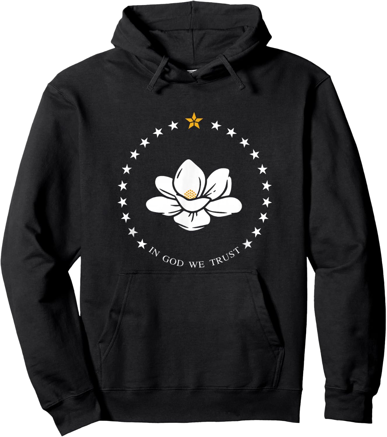 Mississippi Flag Magnolia In God We Trust Hoodie - Hoodie | Black