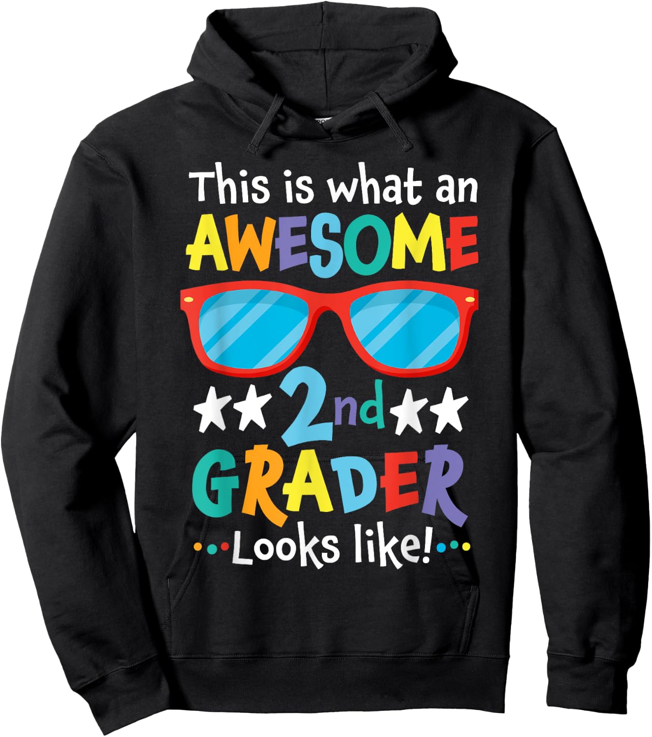 Back to School 2nd Grade Awesome Second Grader Looks Like Hoodie - Hoodie | Black