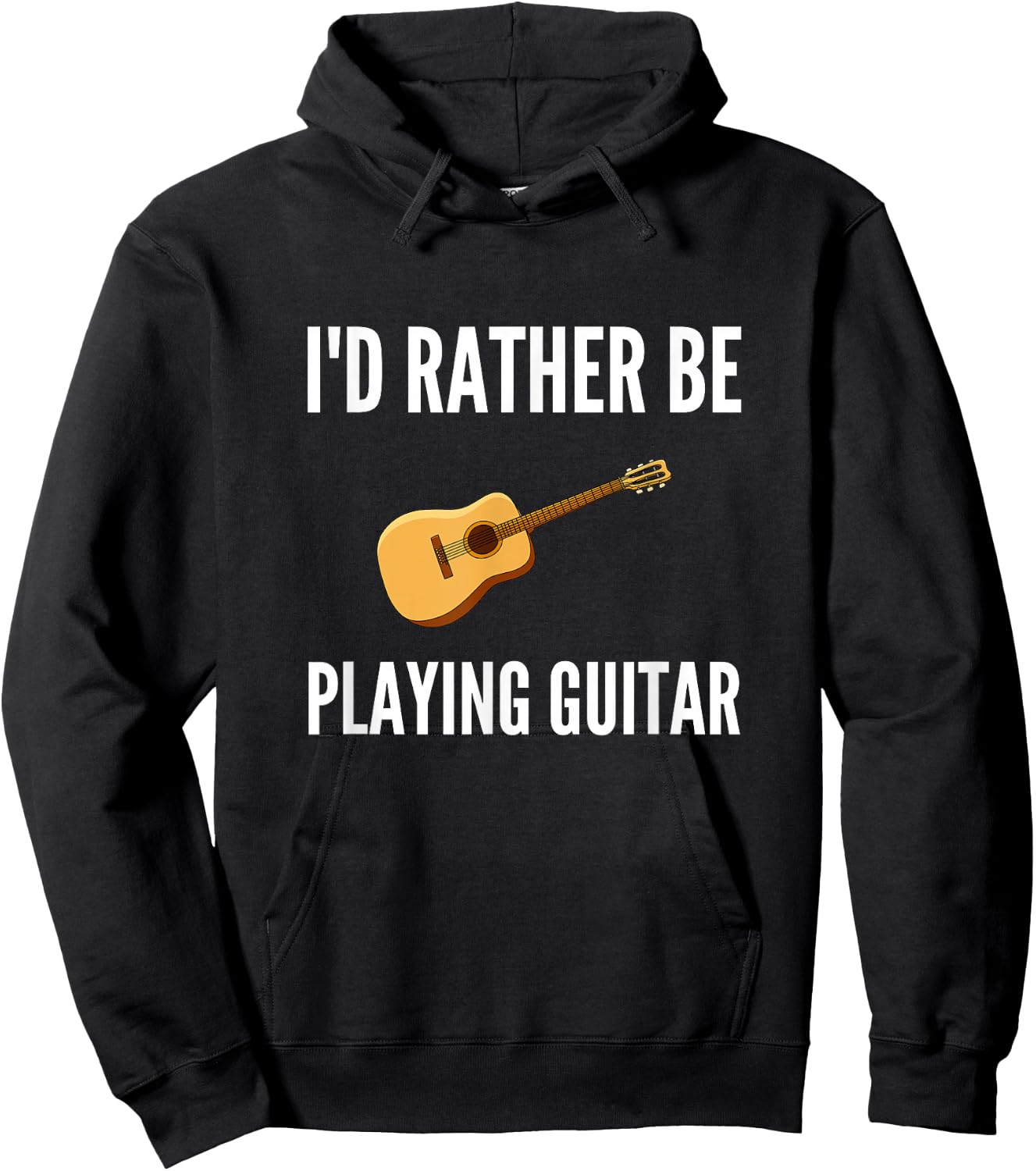 I'd Rather Be Playing Guitar Funny Guitar Player Humor Hoodie - Hoodie | Black