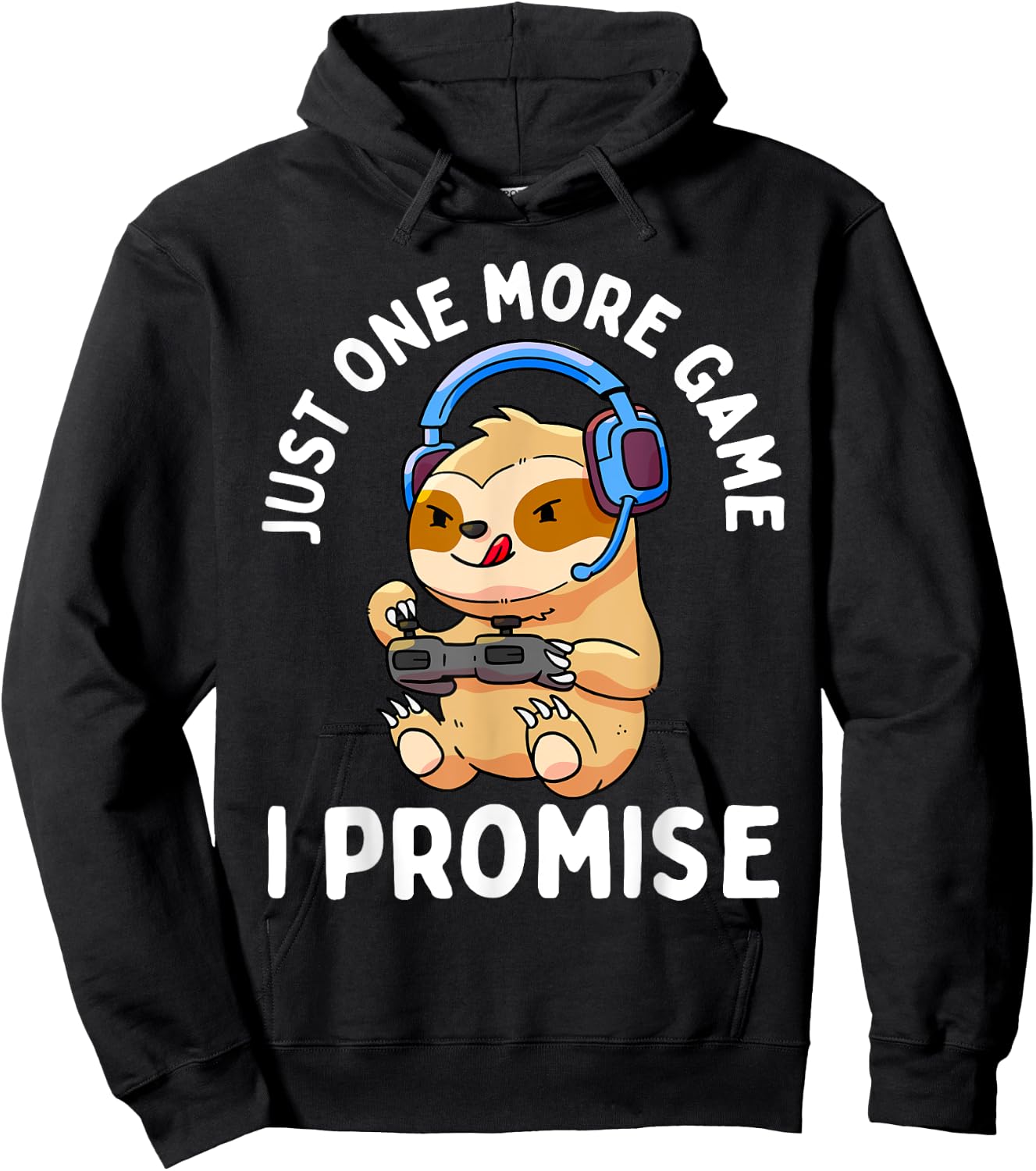 Gamer Sloth Gaming Lover Video Game Boys Girls Gift Hoodie - Hoodie | Black