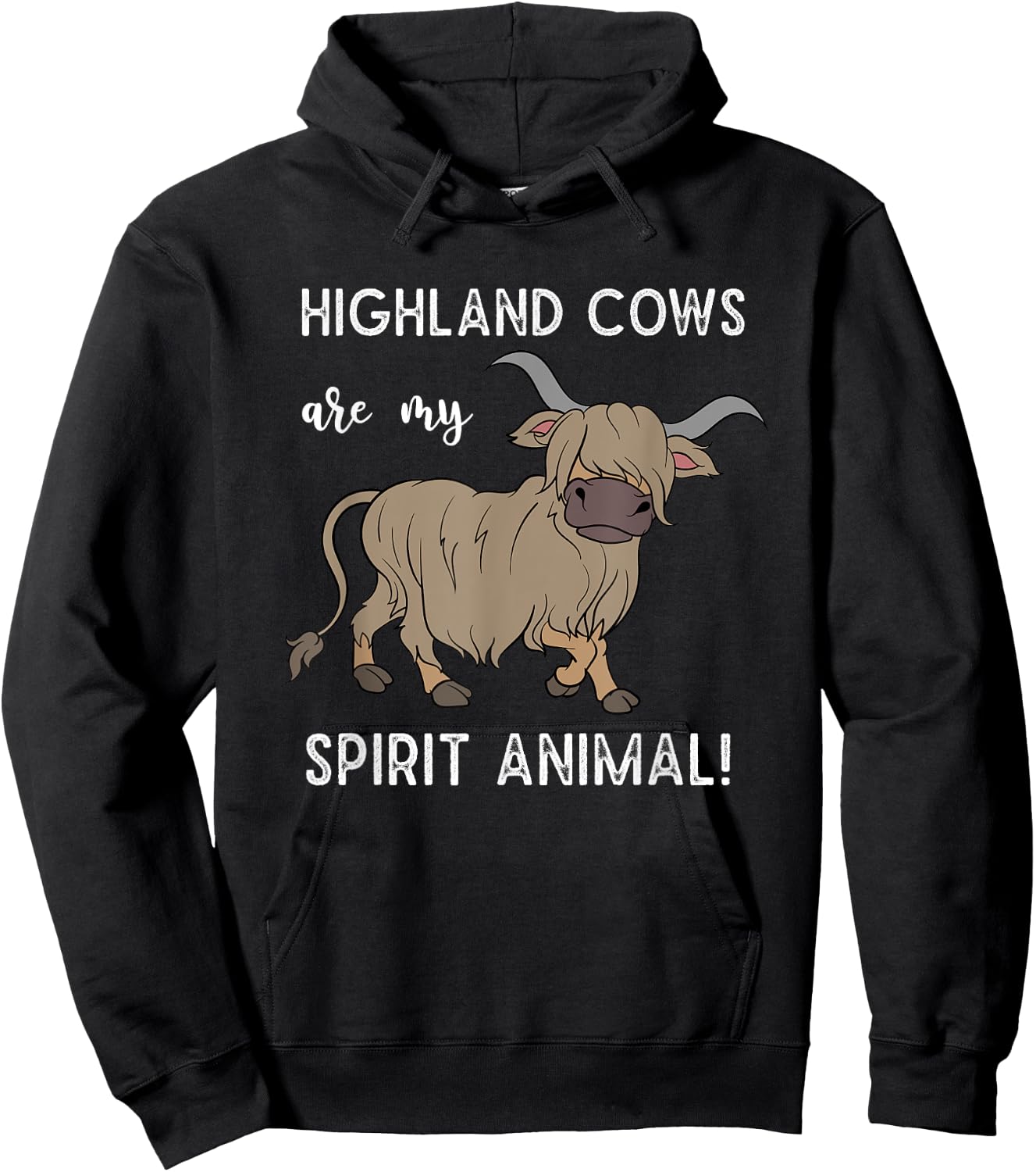 Scottish Farmer Gift Farm Animal Scotland Highland Cow Hoodie - Hoodie | Black