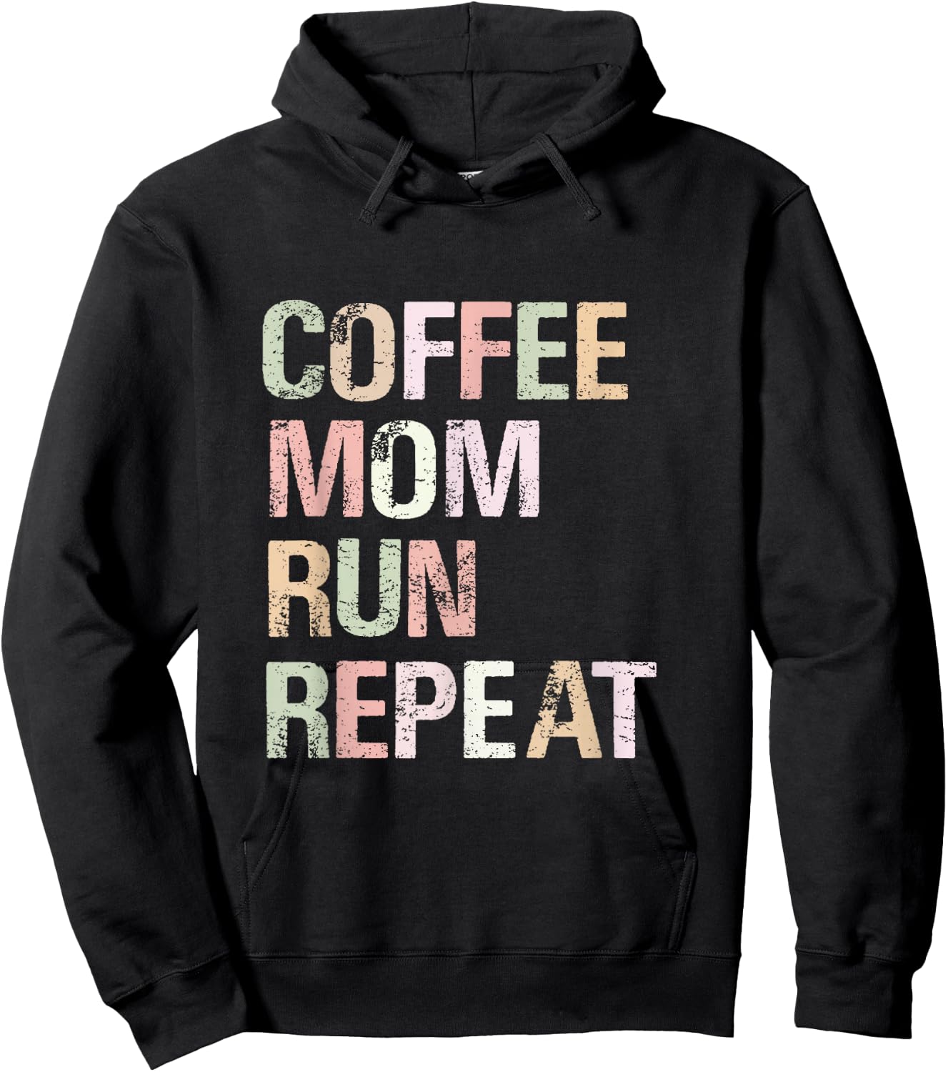 Coffee Mom Run Repeat Cool Women's Running Design Hoodie - Hoodie | Black