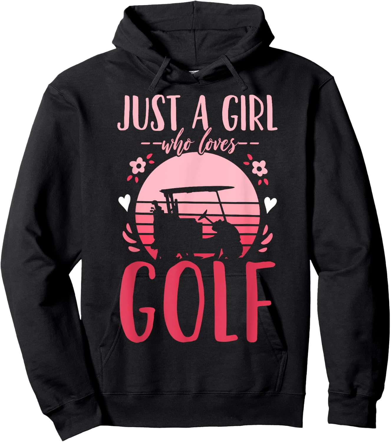 Golf Golfing Just a Girl Who Loves Golf Retro Hoodie - Hoodie | Black