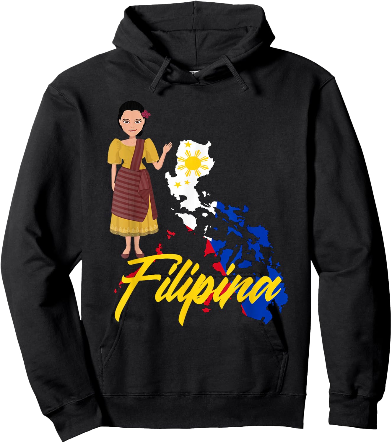 Pinay Proud Filipina Pride Woman Girl Funny Philippines Hoodie - Hoodie | Black