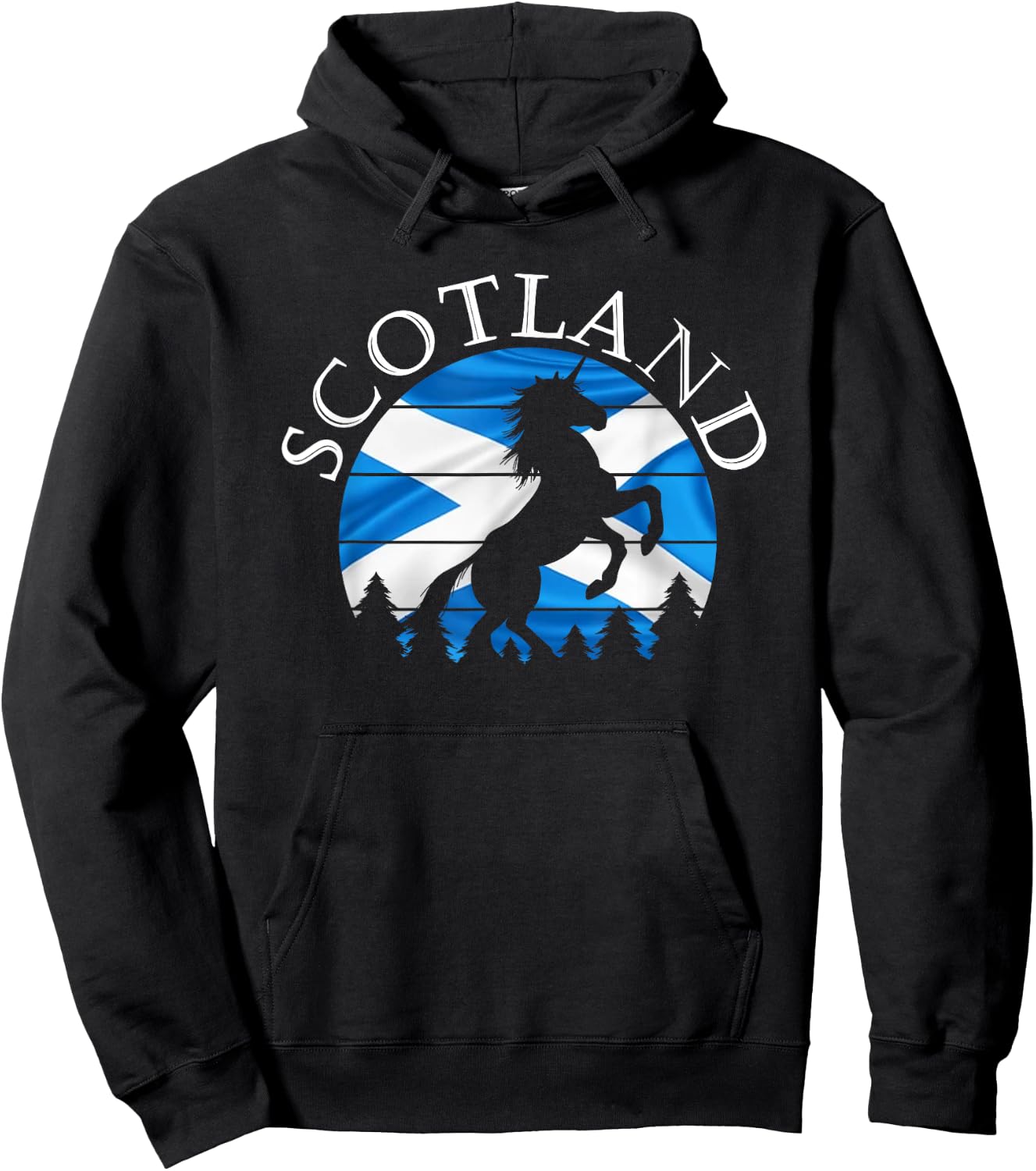 Scottish Pride Scotland Unicorn Scotland Flag Saltire Hoodie - Hoodie | Black