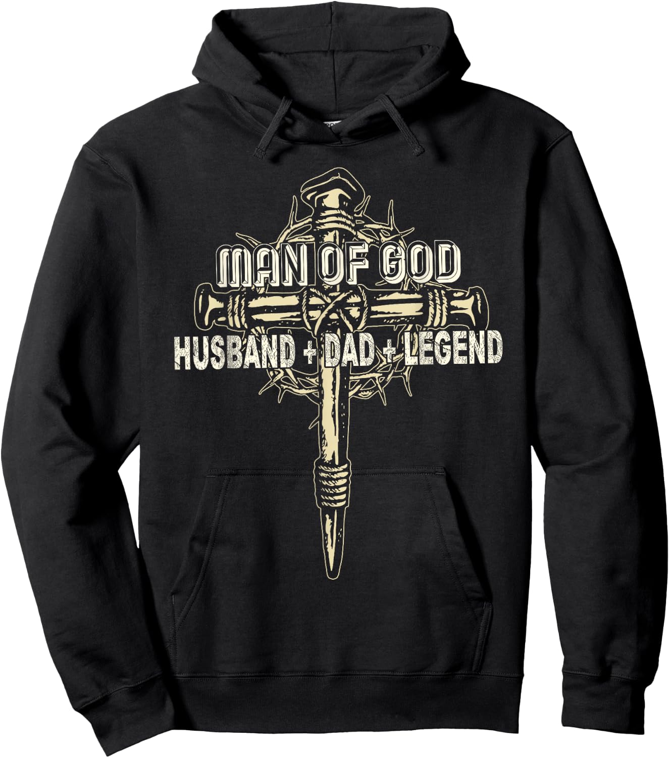 Man Of God Husband Dad Happy Father's Day Proud Christian Hoodie - Hoodie | Black