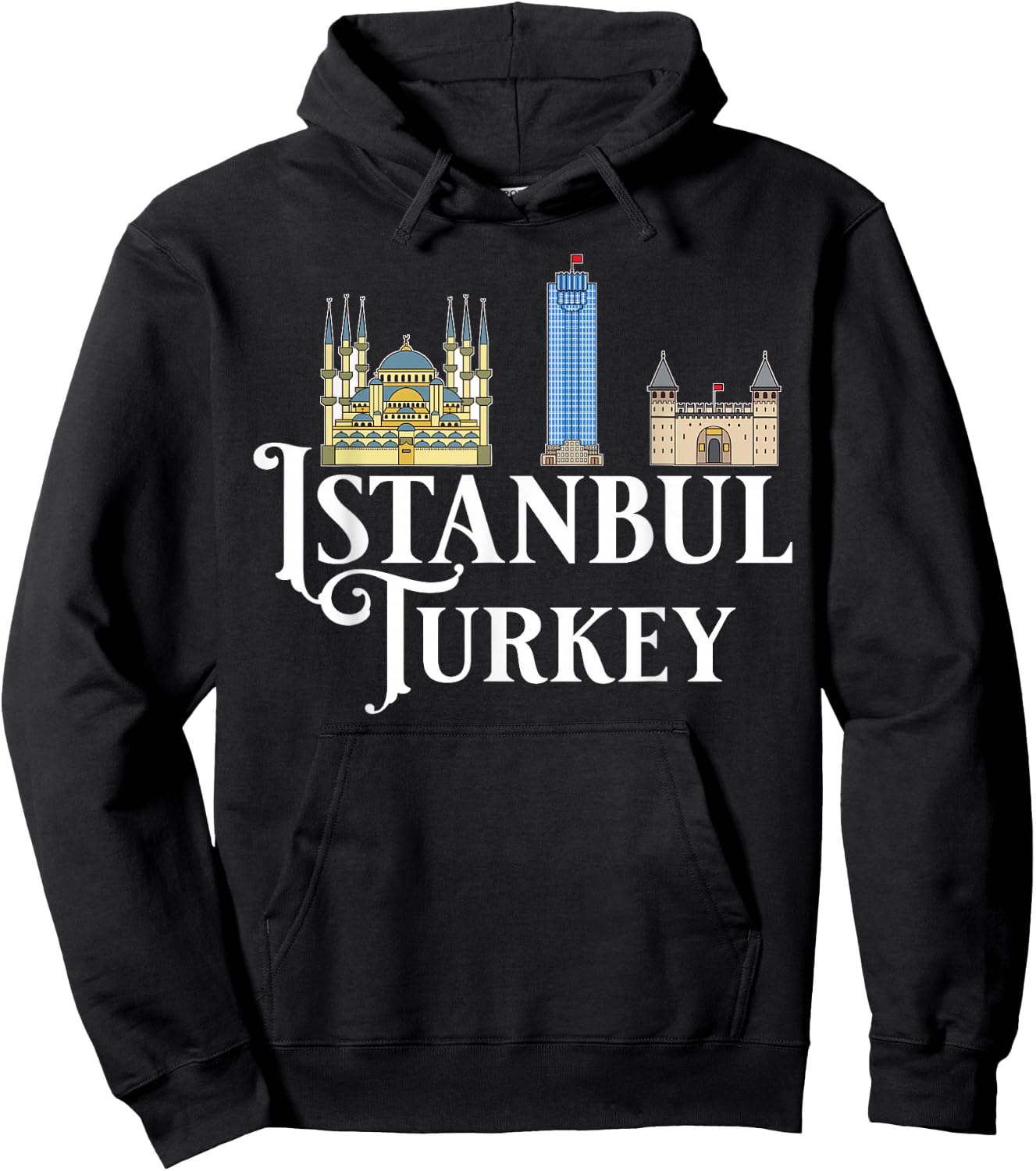 Istanbul Turkey City Skyline Map Travel Hoodie - Hoodie | Black