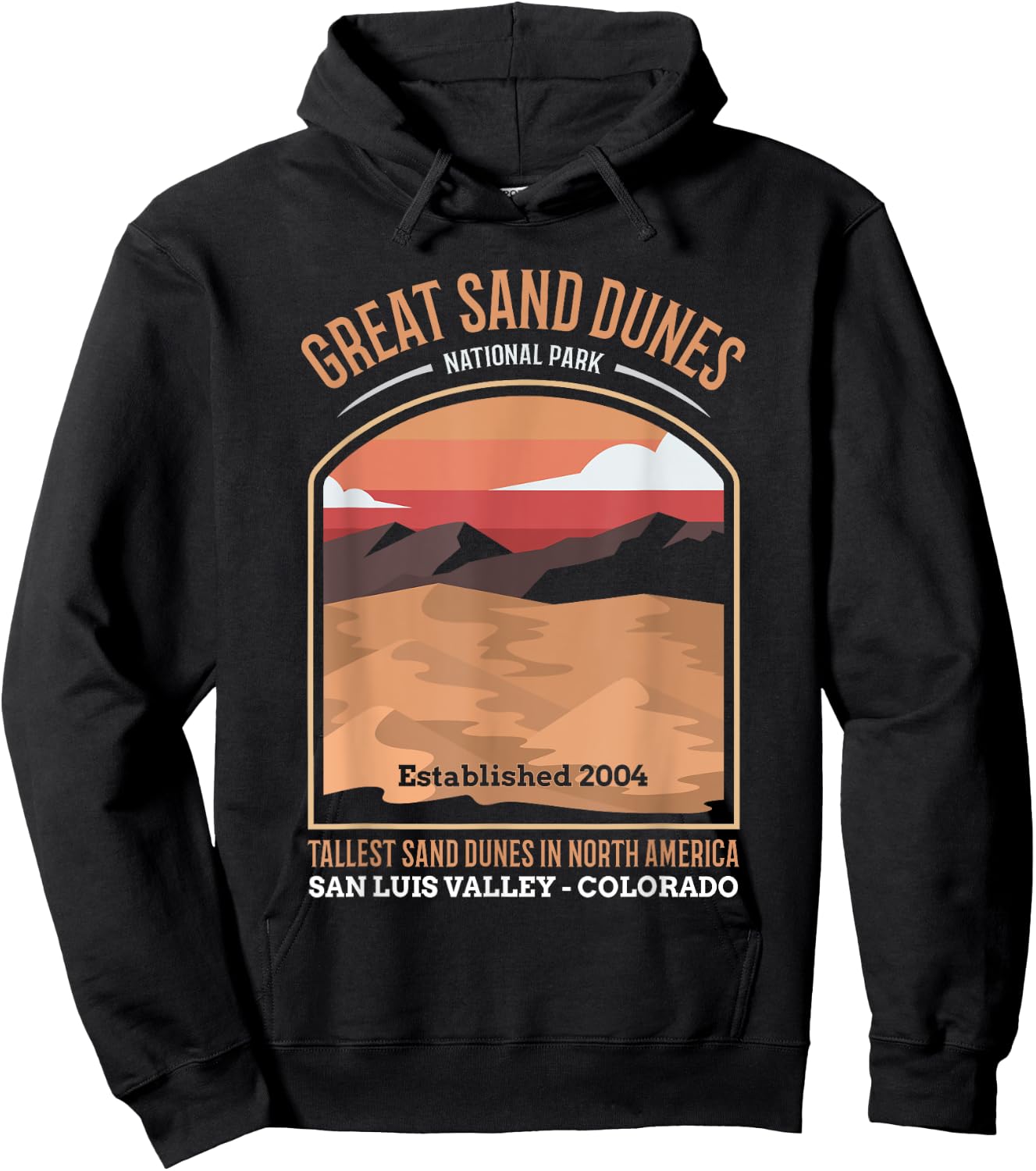 Large Sand Dunes National Park US Vintage Hoodie - Hoodie | Black