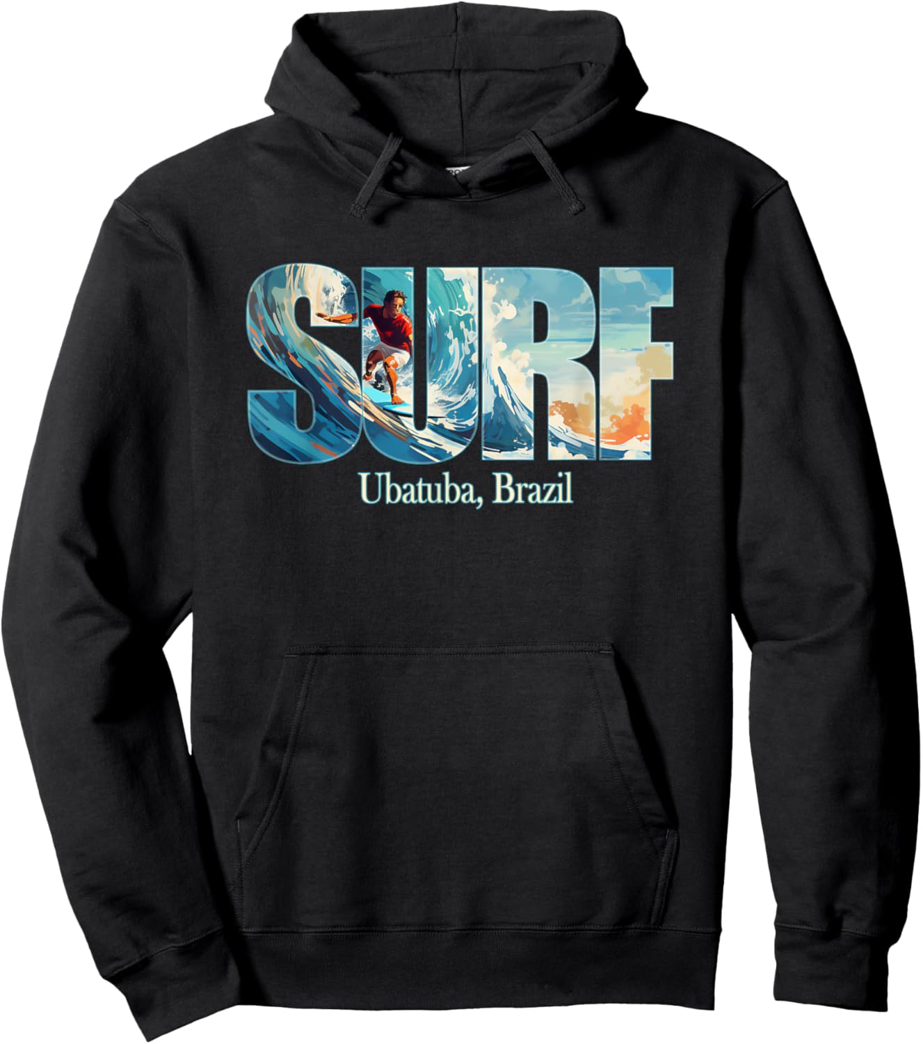 Ubatuba, Brazil Beach Surfing Men Women Girls Kids Hoodie - Hoodie | Black
