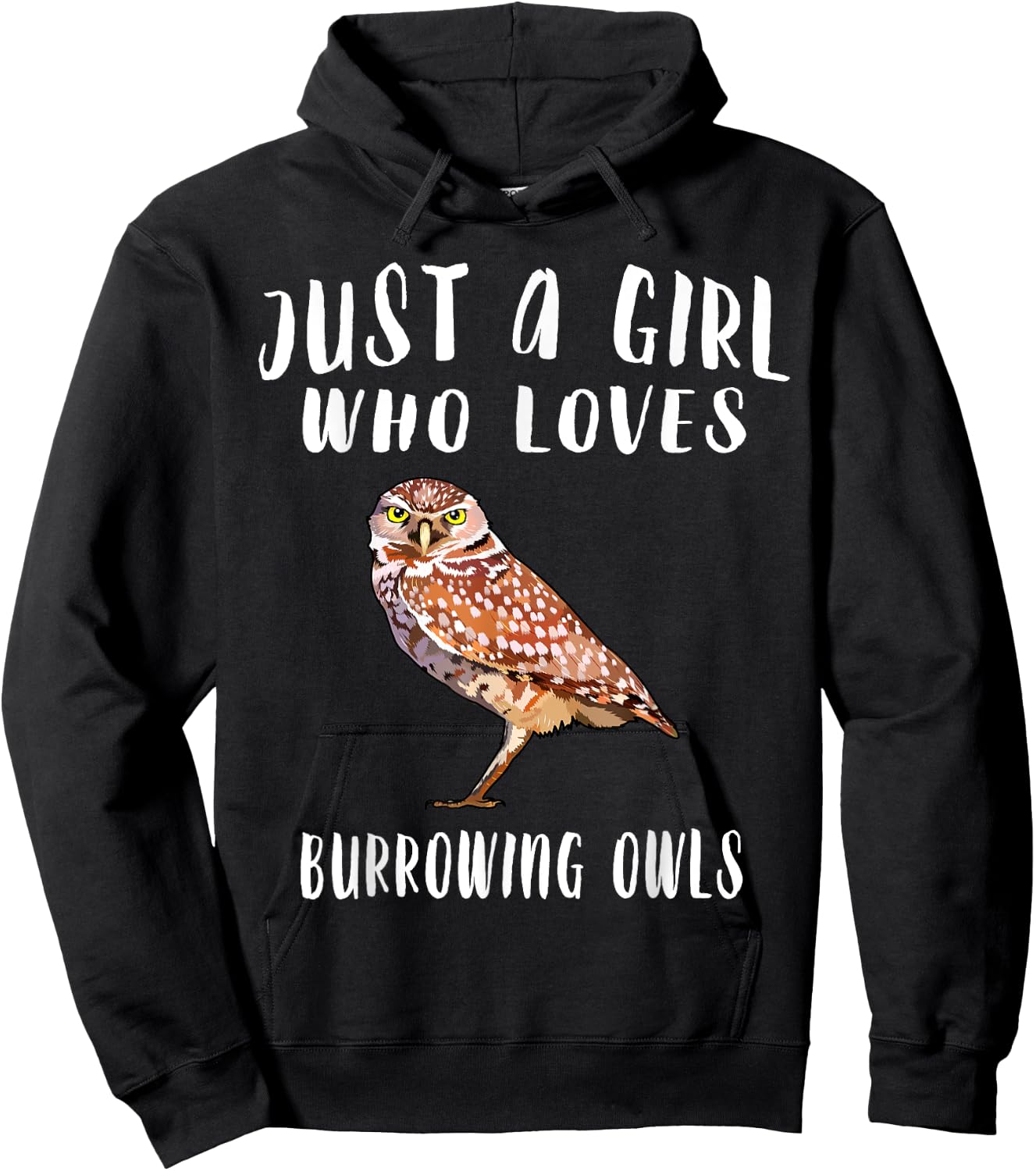 Just A Girl Who Loves Burrowing Owl Bird Lover Gift Hoodie - Hoodie | Black