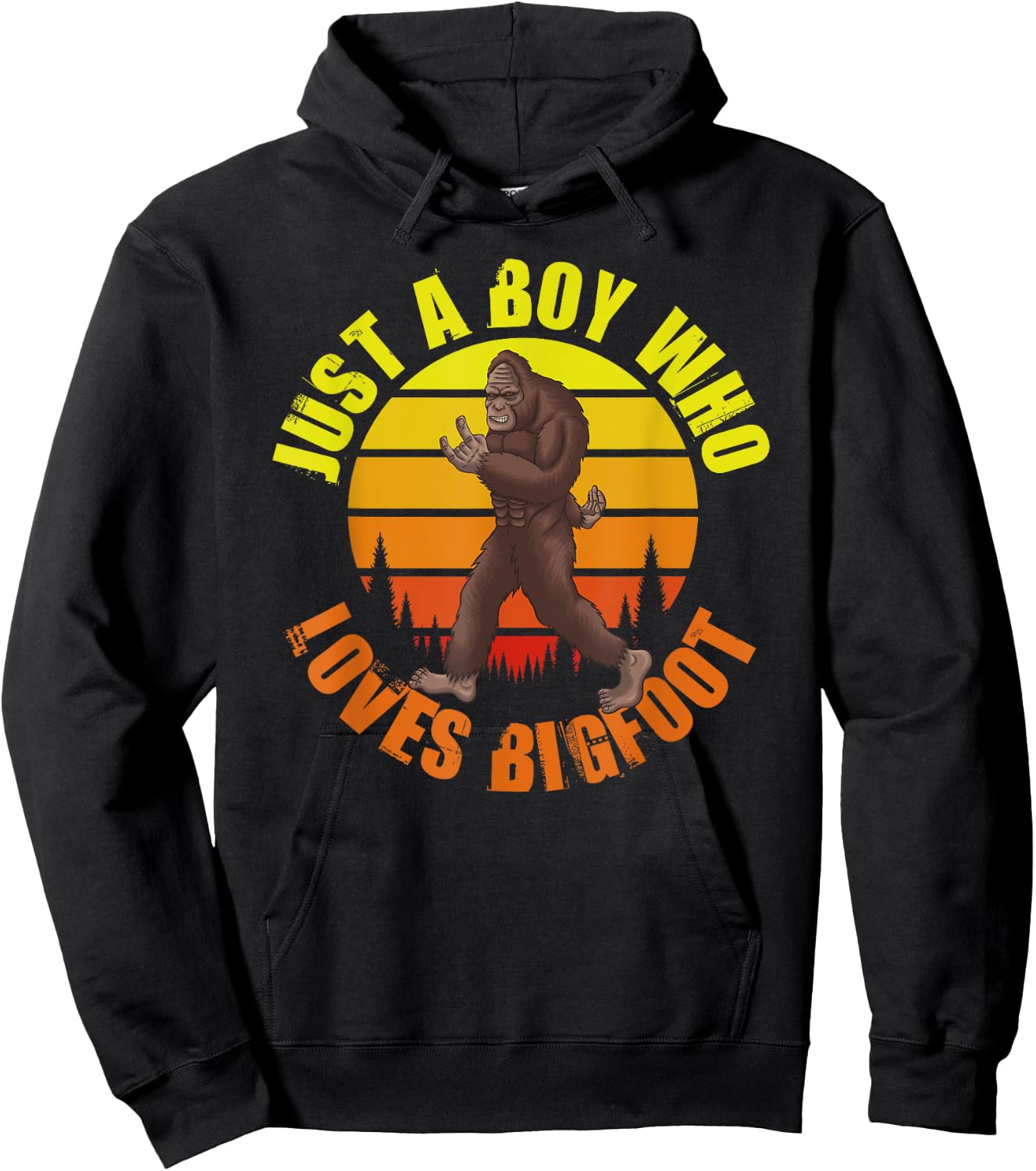 Just A Boy Who Loves Bigfoot Hoodie - Hoodie | Black