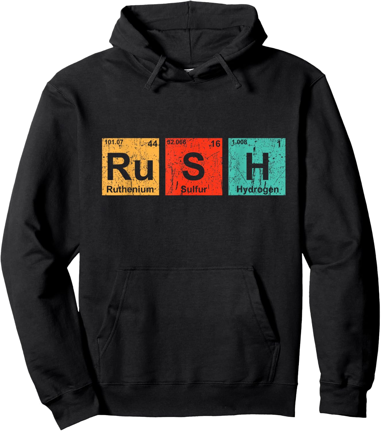 Rush (Ru-S-H) Periodic Table Elements Shirt Hoodie - Hoodie | Black