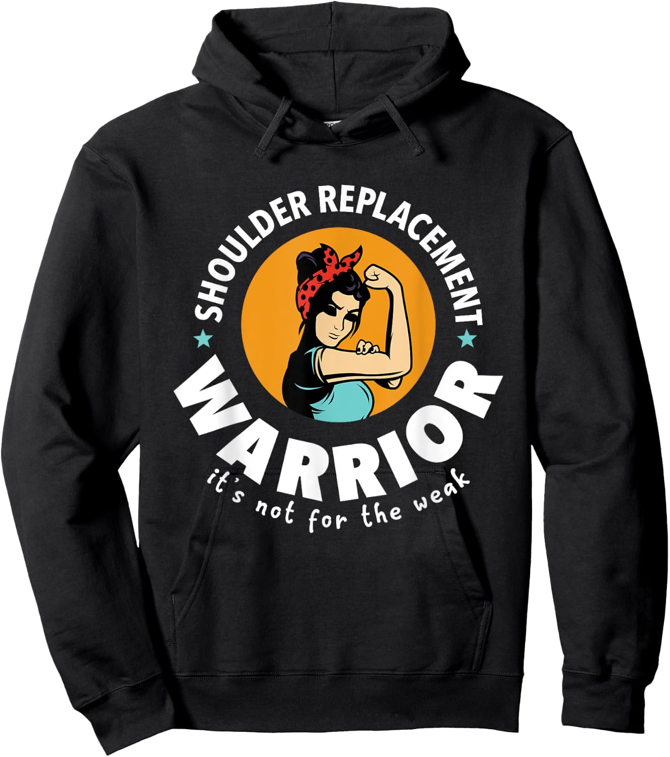 Shoulder Replacement Warrior Funny Get Well Gift Men Women Hoodie - Hoodie | Black