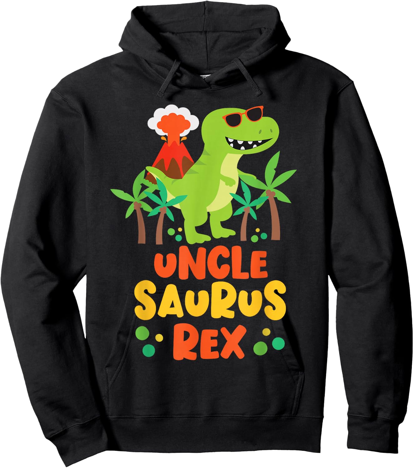 Uncle Saurus Rex Dinosaur Family Reunion Hoodie - Hoodie | Black
