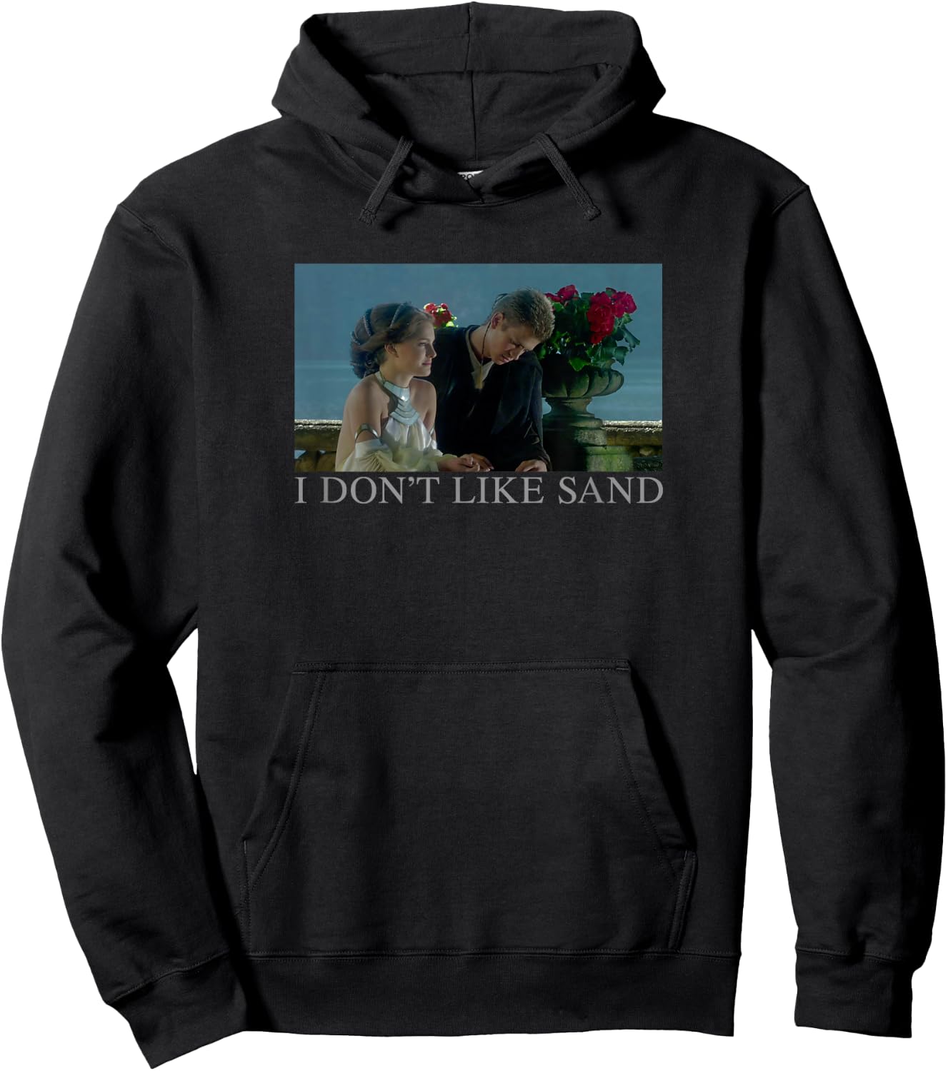 Star Wars Anakin & Padme Movie Poster I Don't Like Sand Hoodie - Hoodie | Black