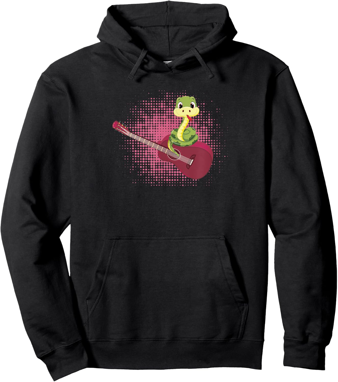 Snake Playing Acoustic Guitar Musical Fans Band Reptile snek Hoodie - Hoodie | Black