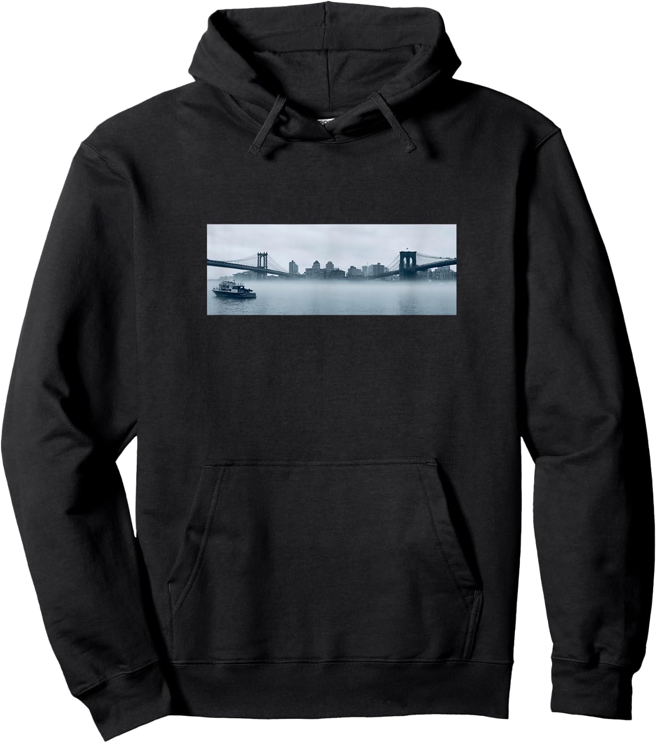 NYC Streetwear | Manhattan and Brooklyn Bridge | Cool Style Hoodie - Hoodie | Black