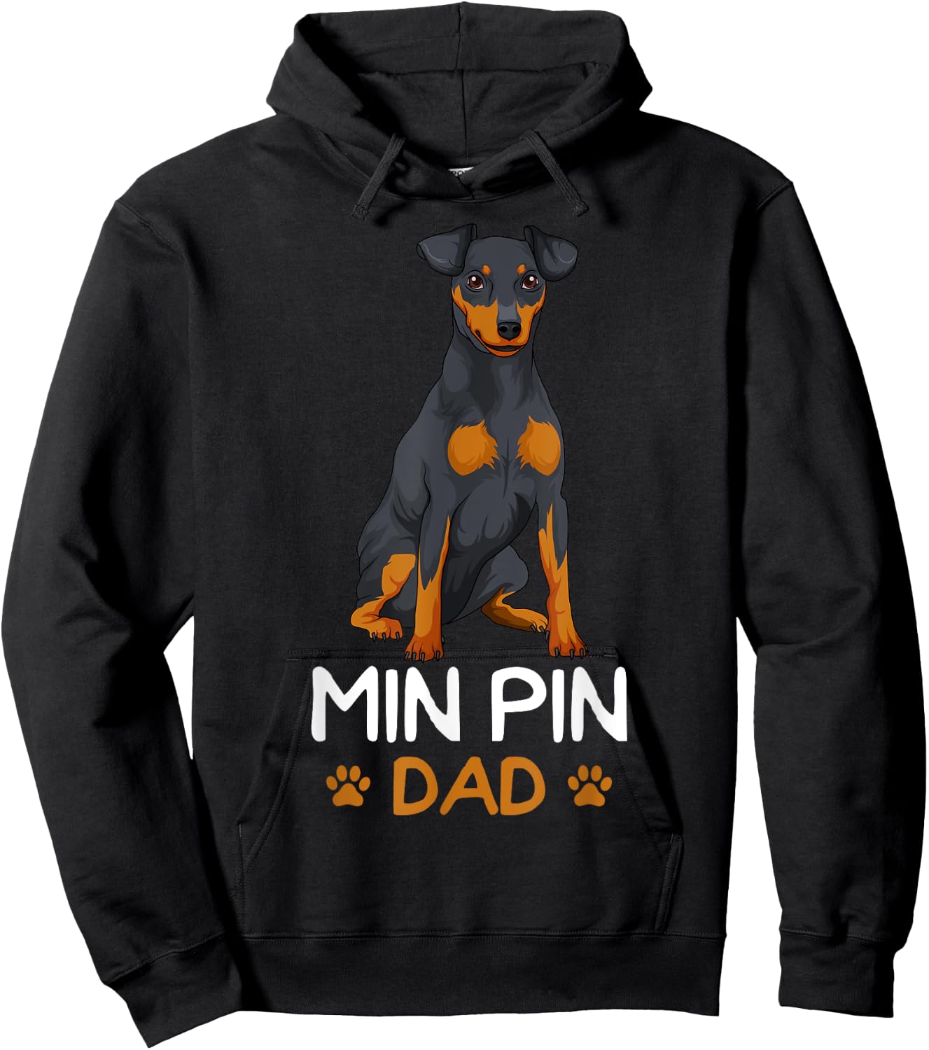 Min Pin Dad Miniature Pinscher Dog Father Father´s Day Men Hoodie - Hoodie | Black