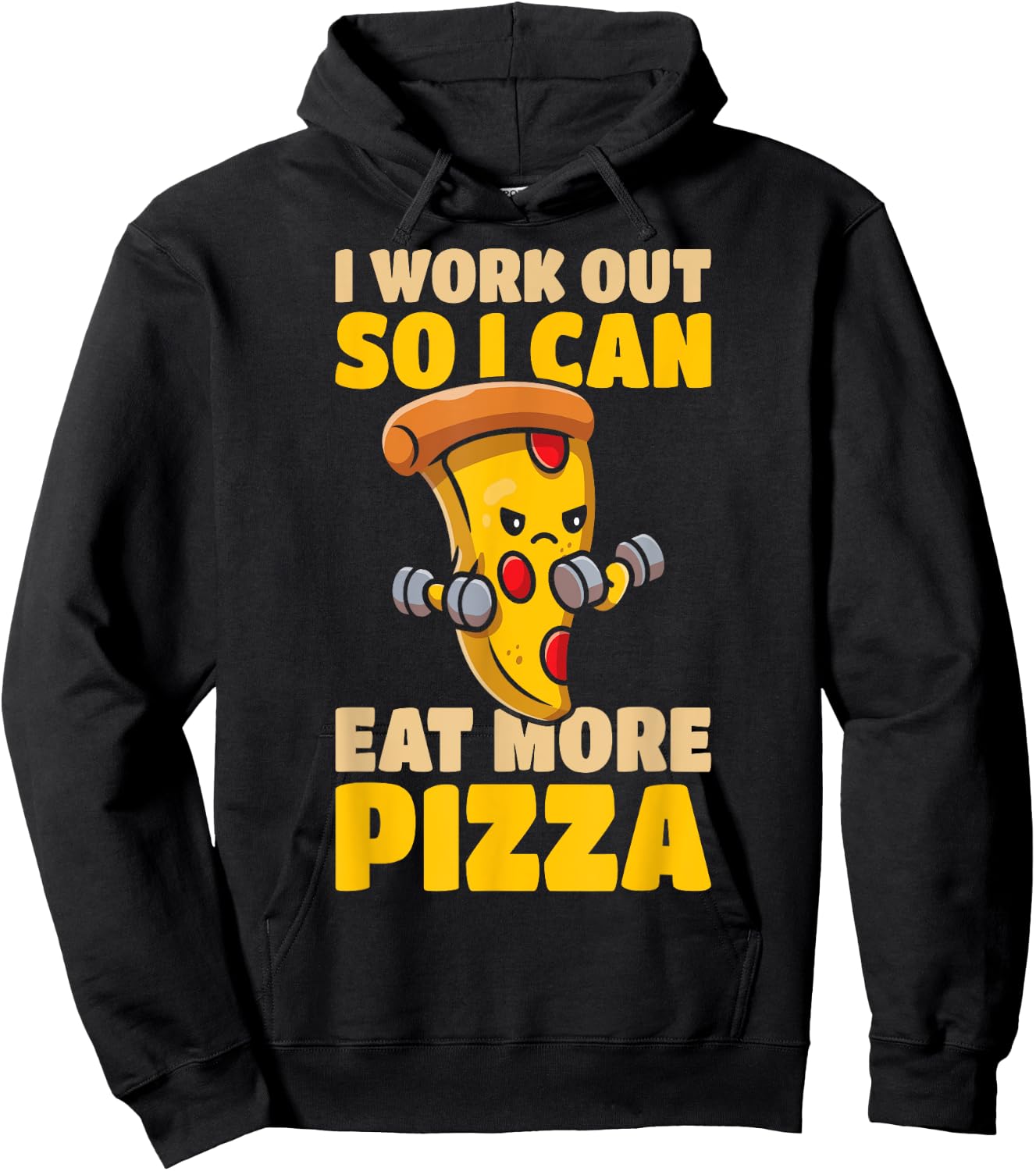 Italian I Work Out So I Can Eat More Pizza Funny Pizza Hoodie - Hoodie | Black