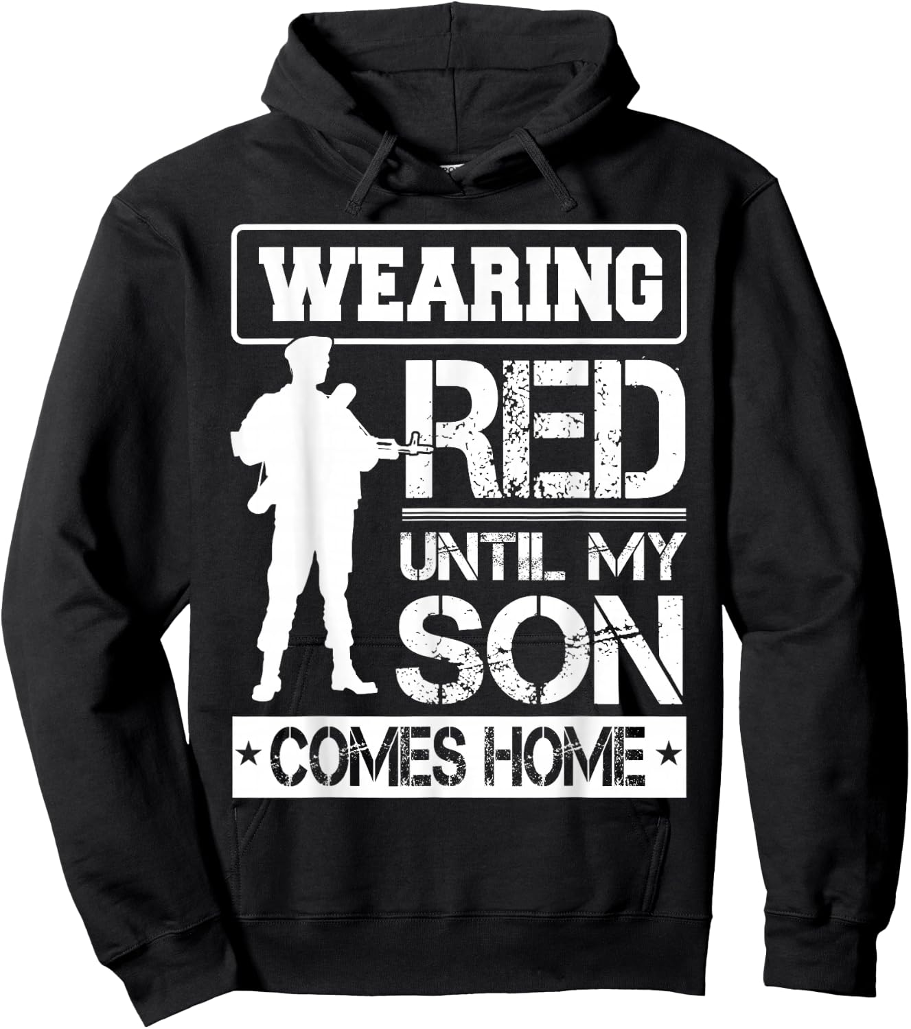 Red Friday For My Son Military Troops Deployed Wear Shirt Hoodie - Hoodie | Black