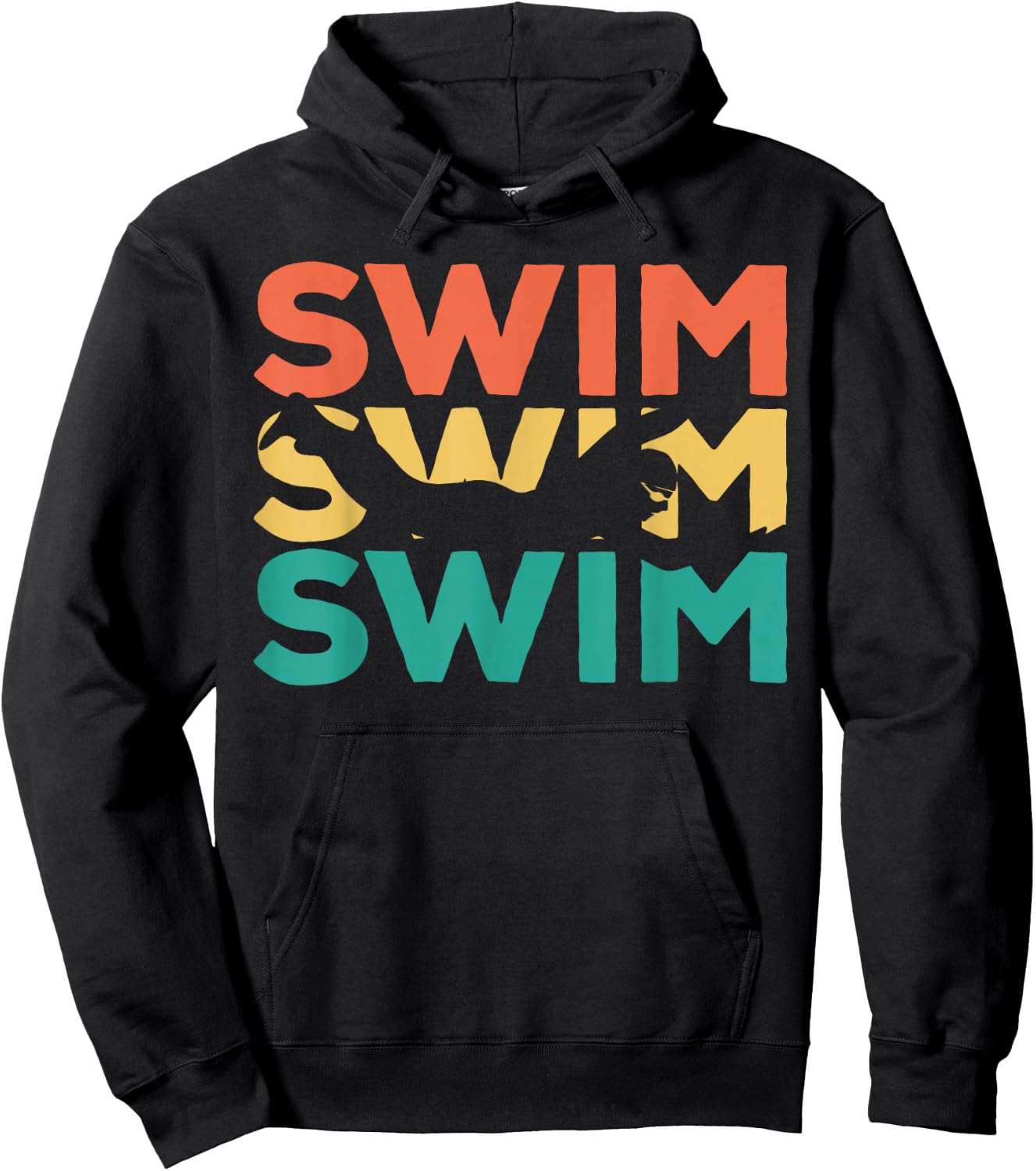 Retro Vintage Swimming Gift Swimmers Hoodie - Hoodie | Black
