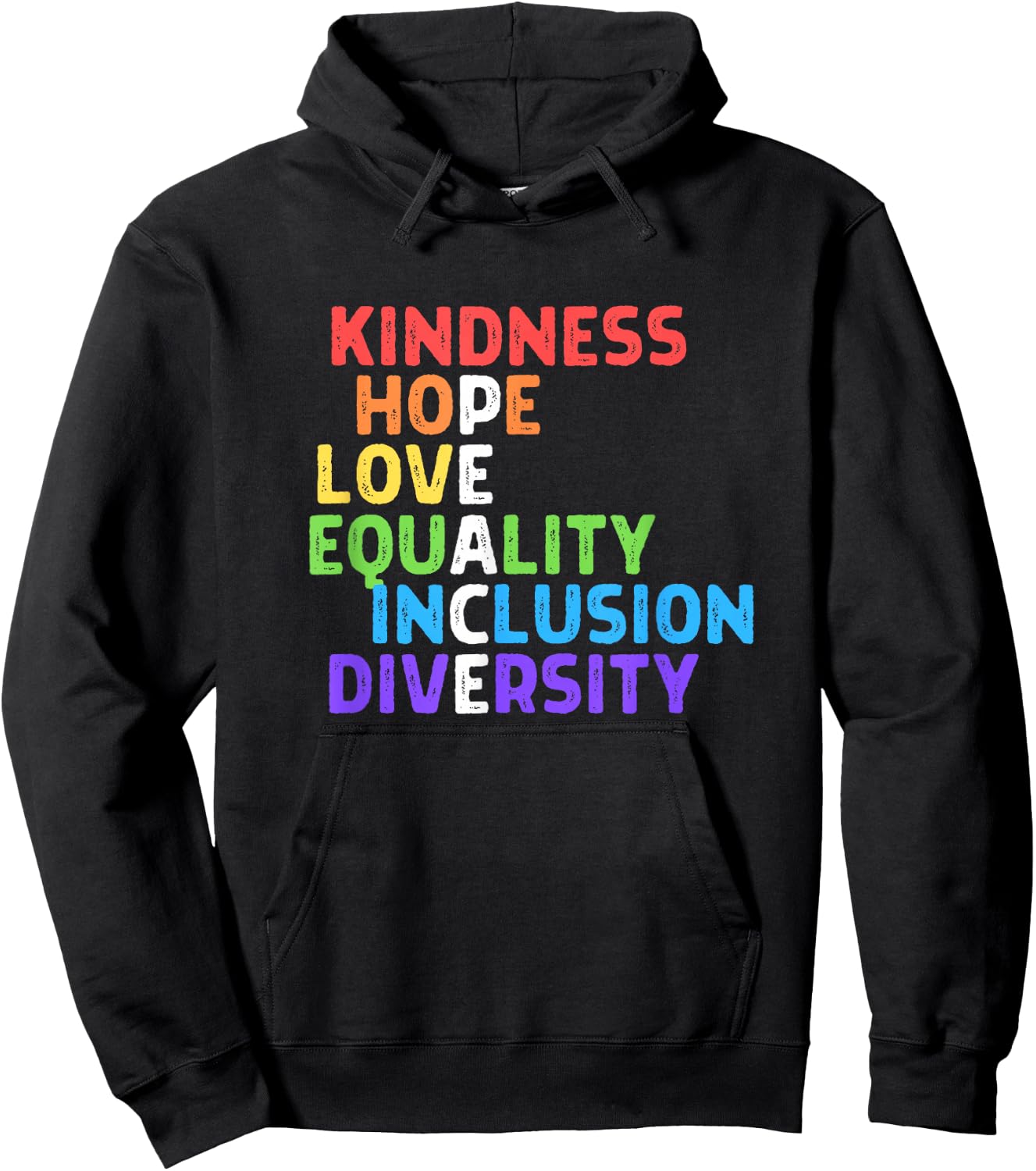 Kindness Peace Equality Inclusion Diversity Human Rights Small Hoodie - Hoodie | Black