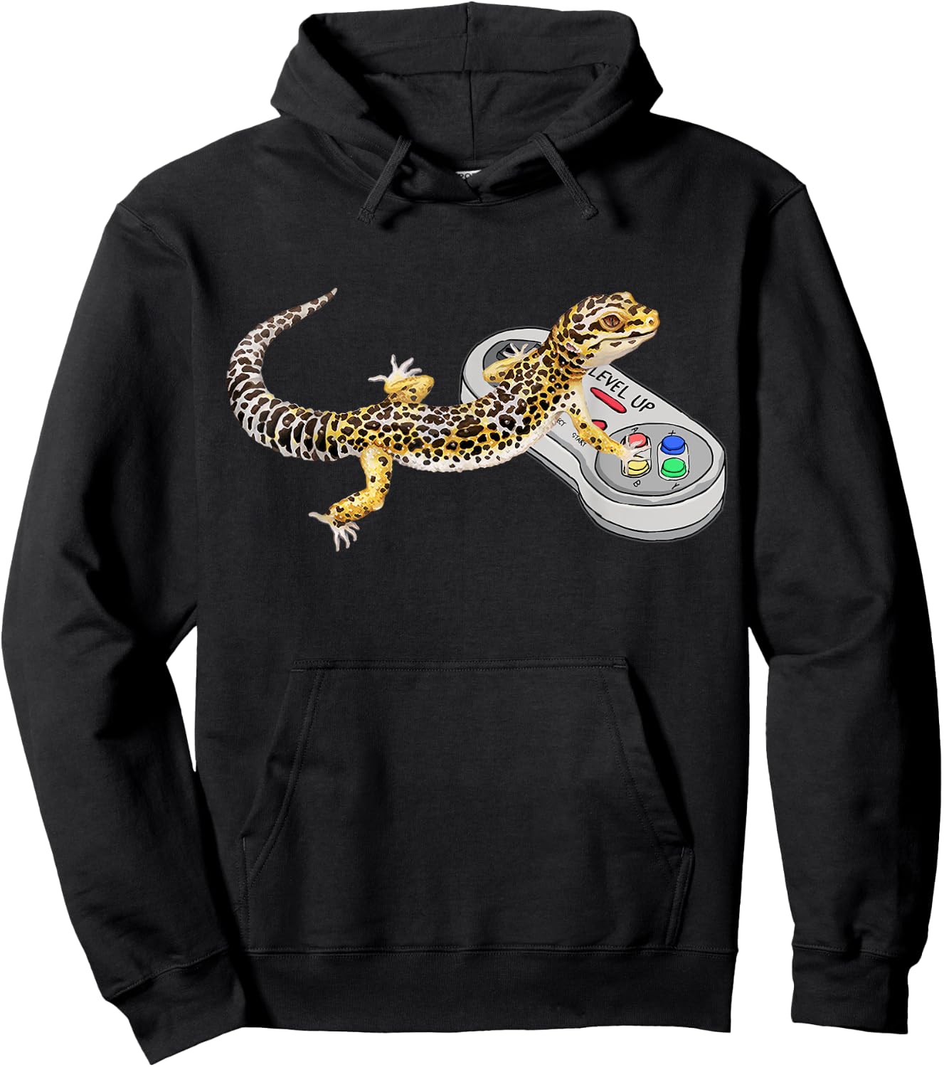Leopard Gecko Playing Video Game Lizard & Reptiles Gamers Small Hoodie - Hoodie | Black