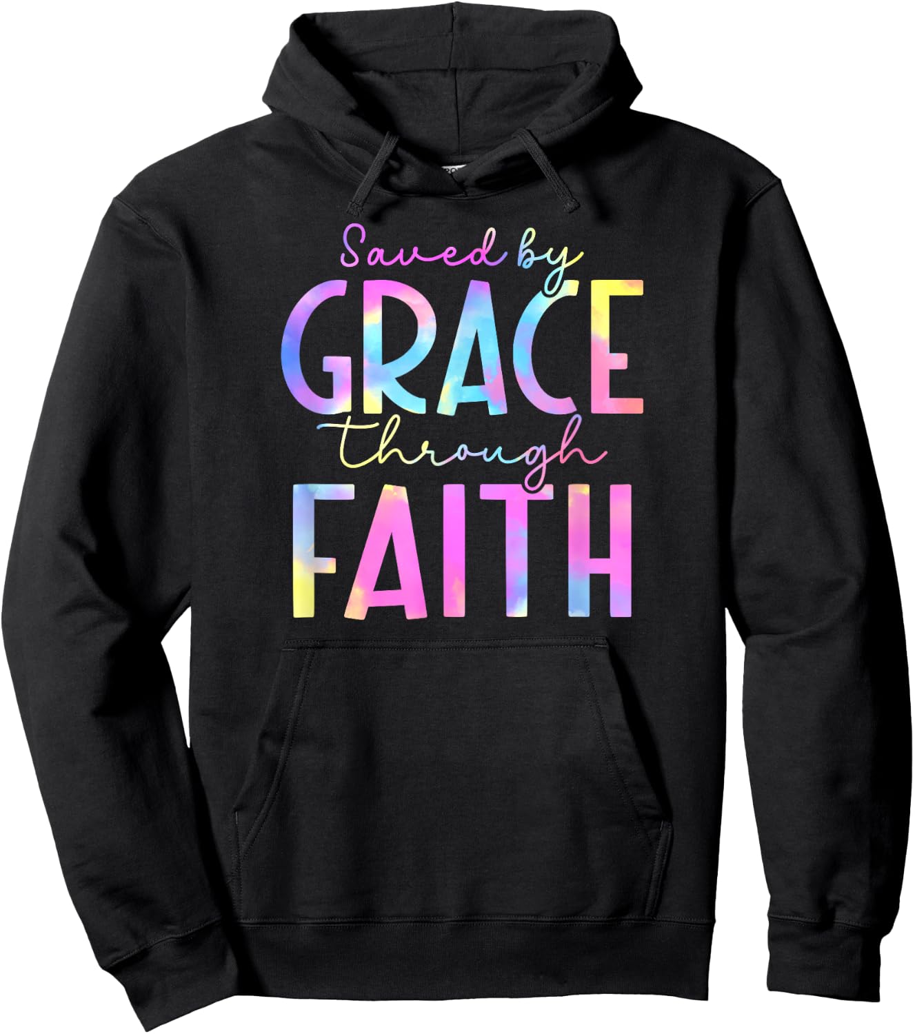 Tie Dye Saved by grace through faith 01 Hoodie - Hoodie | Black