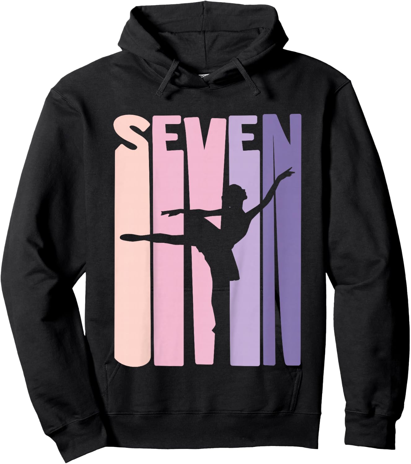 7th Birthday Gift Ballet Dancer 7 Years old Ballerina Girl Hoodie - Hoodie | Black