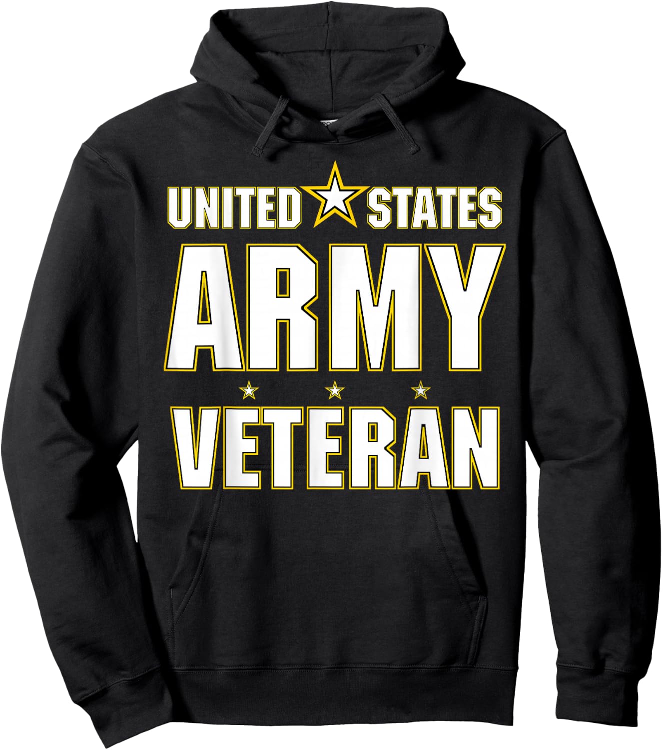 Us United States Army Star Military Hoodie - Hoodie | Black