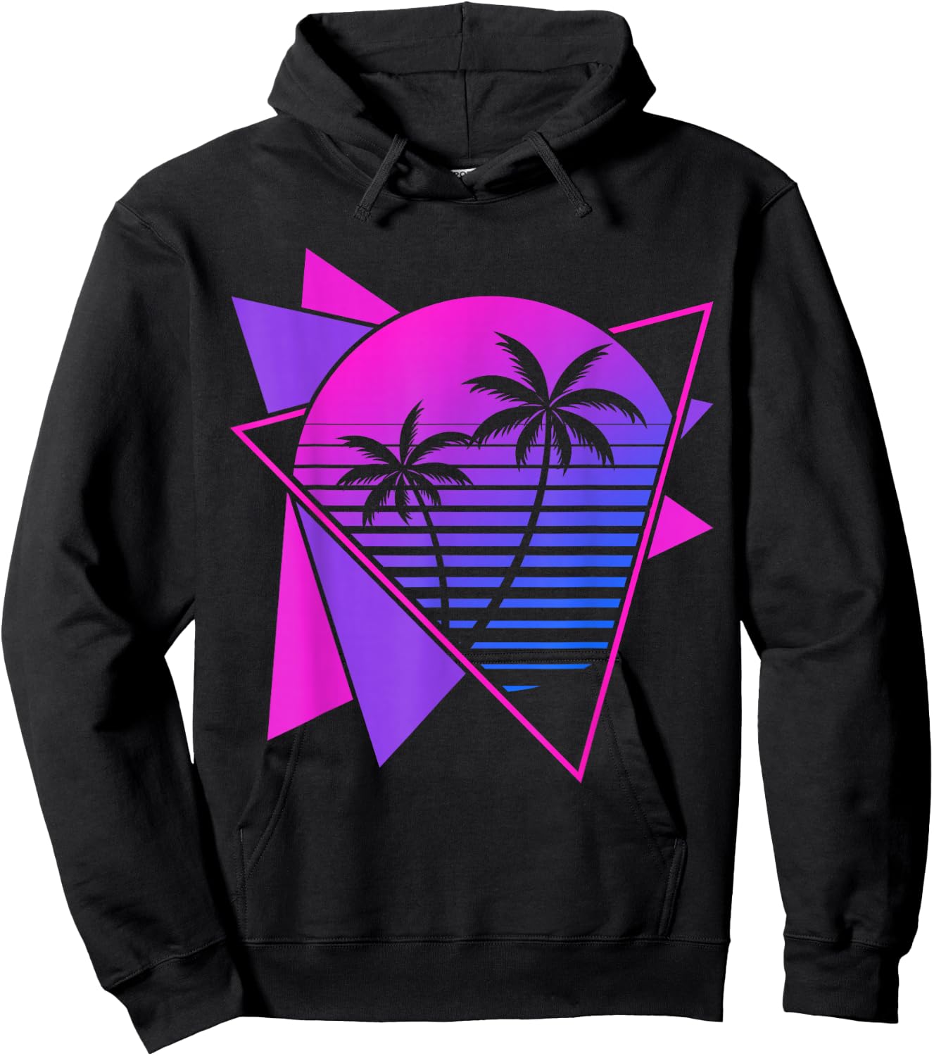 Retro 80s Synthwave Aesthetic 1990s Art Vaporwave Hoodie - Hoodie | Black