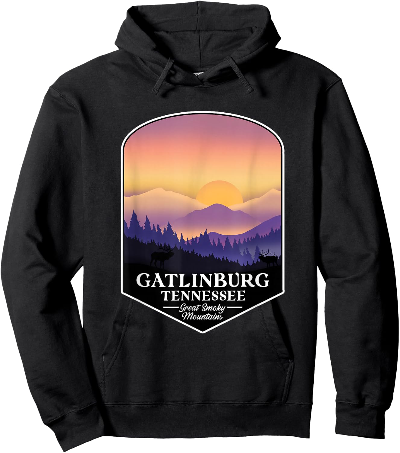 Great Smoky Mountains - Gatlingburg Tennessee Hiking Hoodie - Hoodie | Black