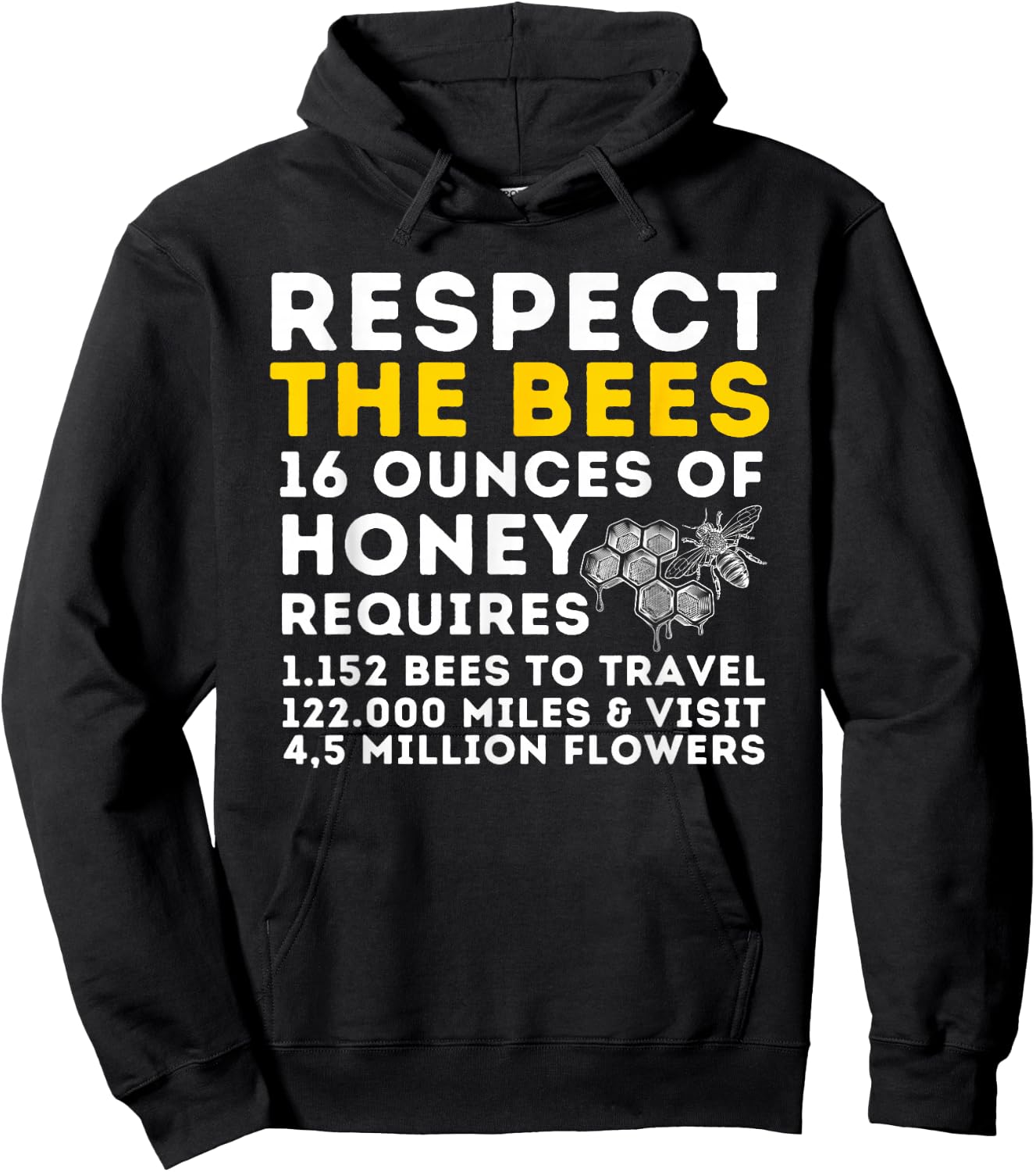 Respect The Bees - Bee Lover Beekeeping & Beekeeper Small Hoodie - Hoodie | Black