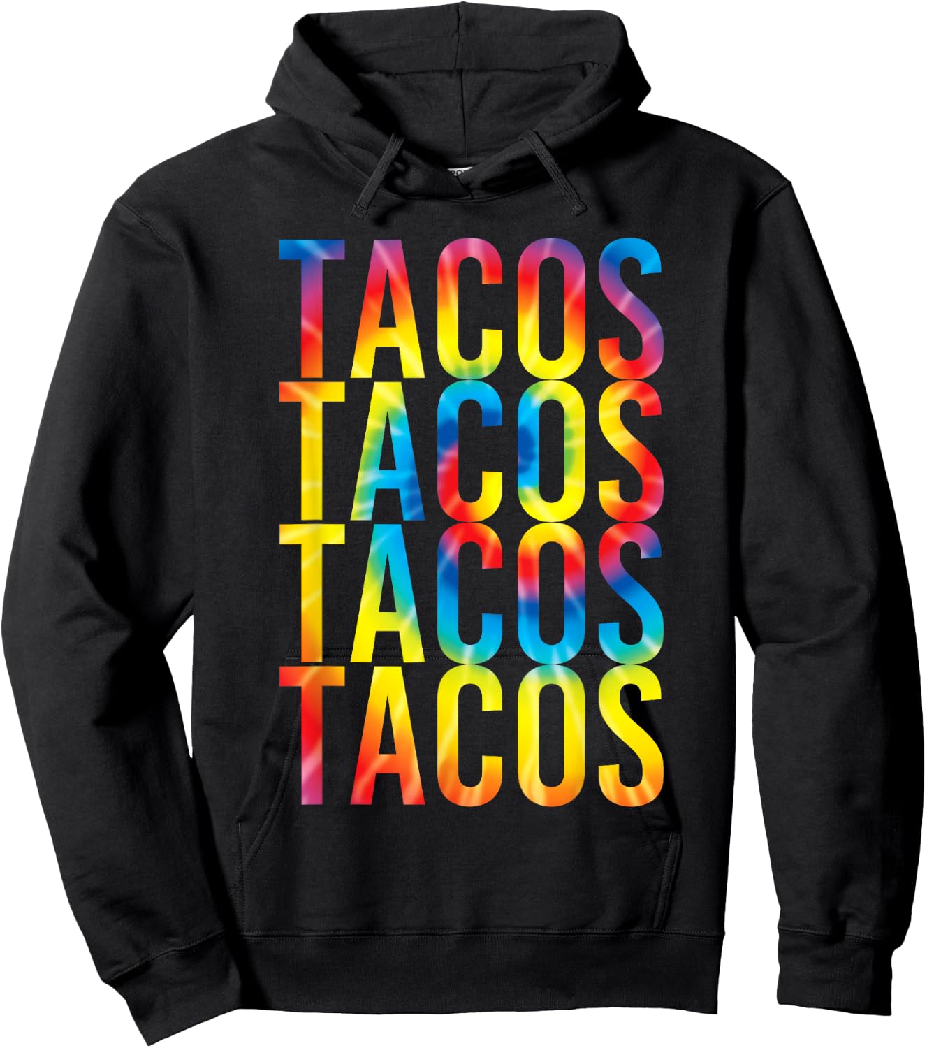 Retro Tacos Vintage Tie Dye Taco Tuesday Mexican Hoodie - Hoodie | Black