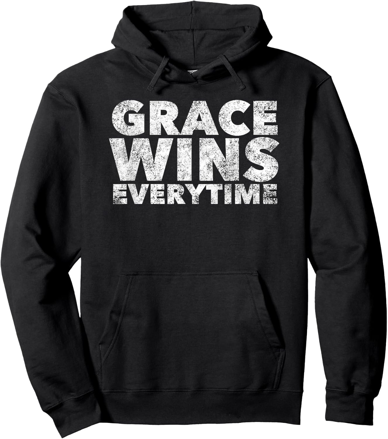 Grace Wins Everytime - Christian Faith Saying Quote Believer Hoodie - Hoodie | Black