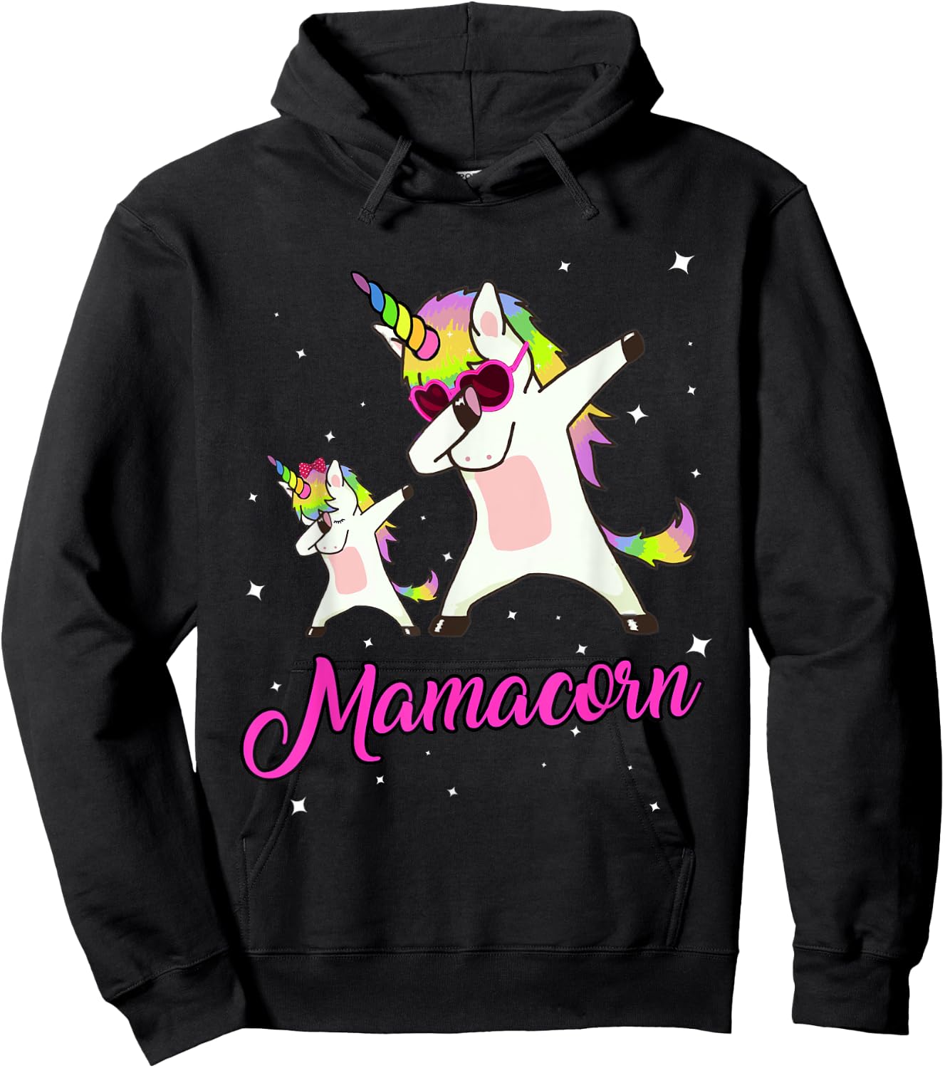 Mamacorn Unicorn Mom Mother's Day Mommy of the Unicorn Girl Hoodie - Hoodie | Black