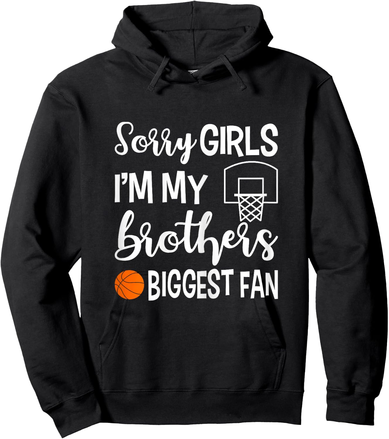 Basketball Sister Biggest Fan Little Sister Gift Hoodie - Hoodie | Black