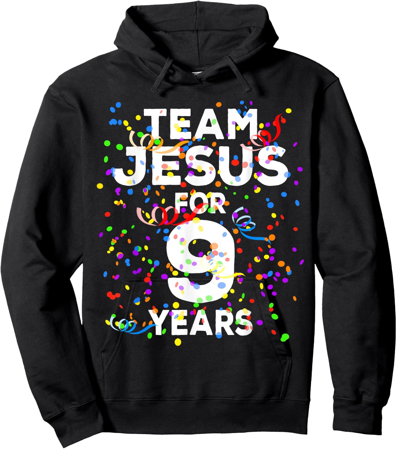 Funny Team Jesus For 9 Years Old Christian 9th Birthday Hoodie - Hoodie | Black