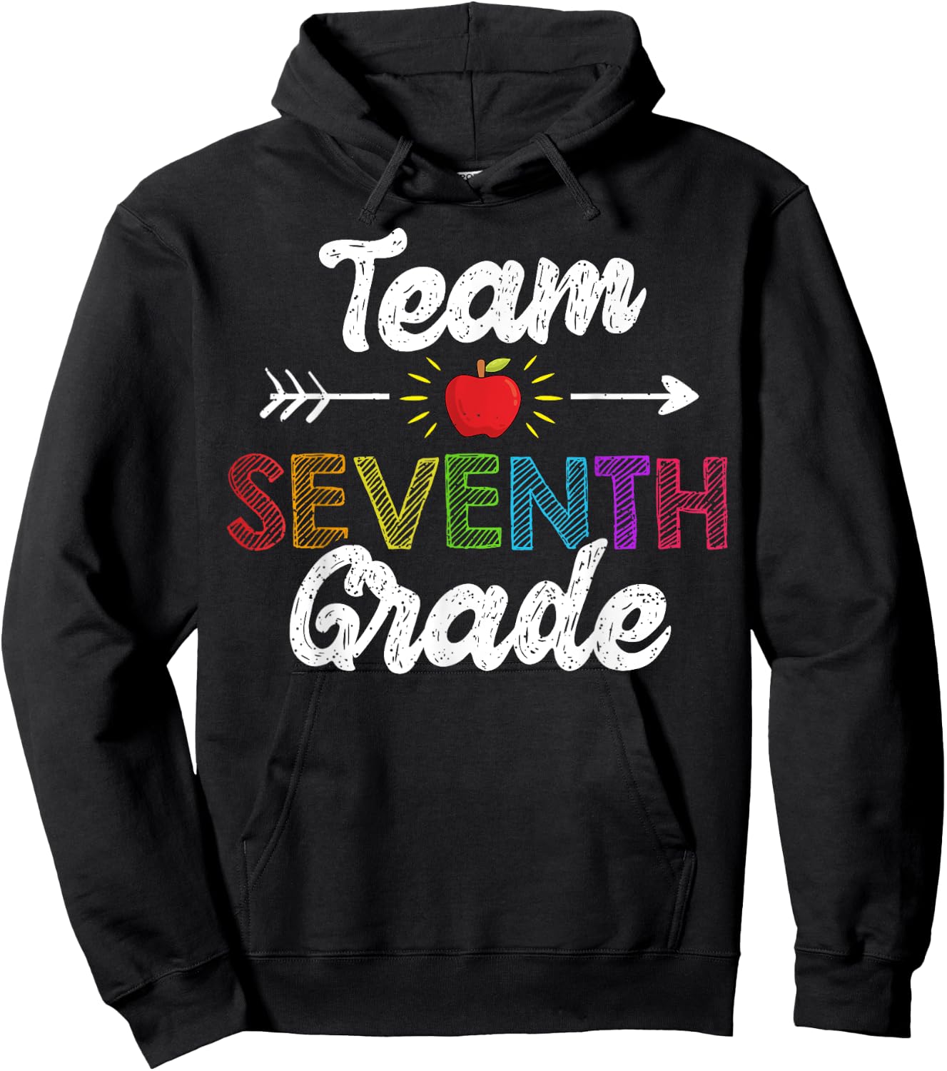 Team Seventh Grade Teacher Student Funny Back To School Gift Women Girls Kids Hoodie - Hoodie | Black