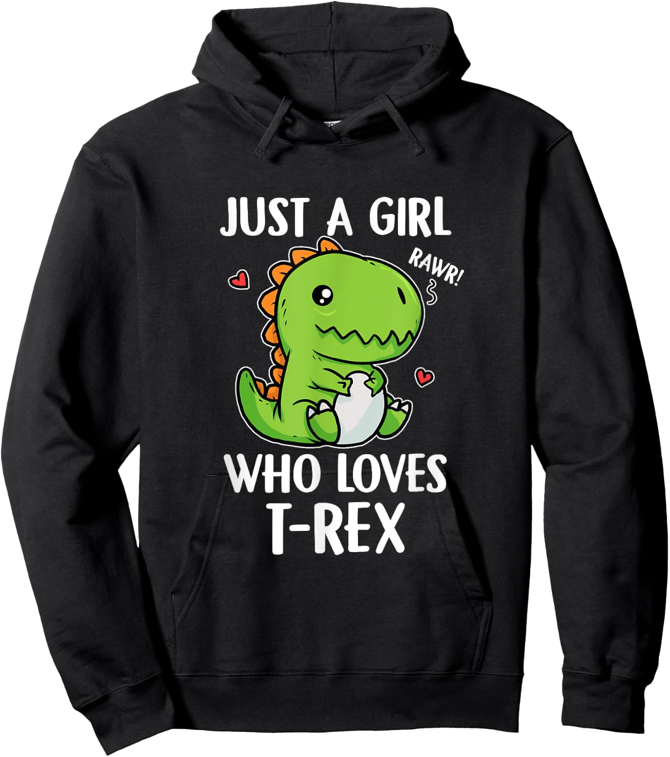 Just A Girl Who Loves T-Rex Funny Dino T-Rex Costume Hoodie - Hoodie | Black