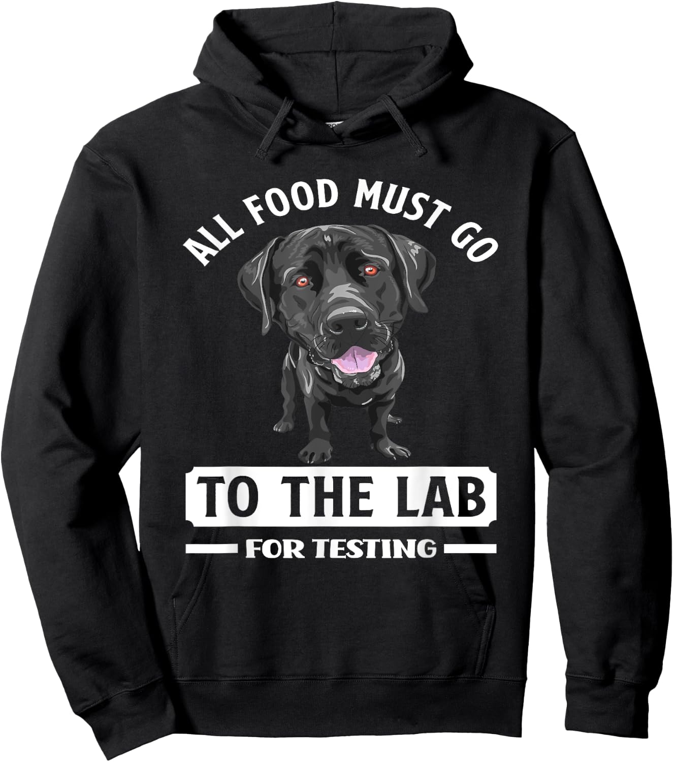 All Food Must Go To The Lab For Testing Funny Labrador Hoodie - Hoodie | Black