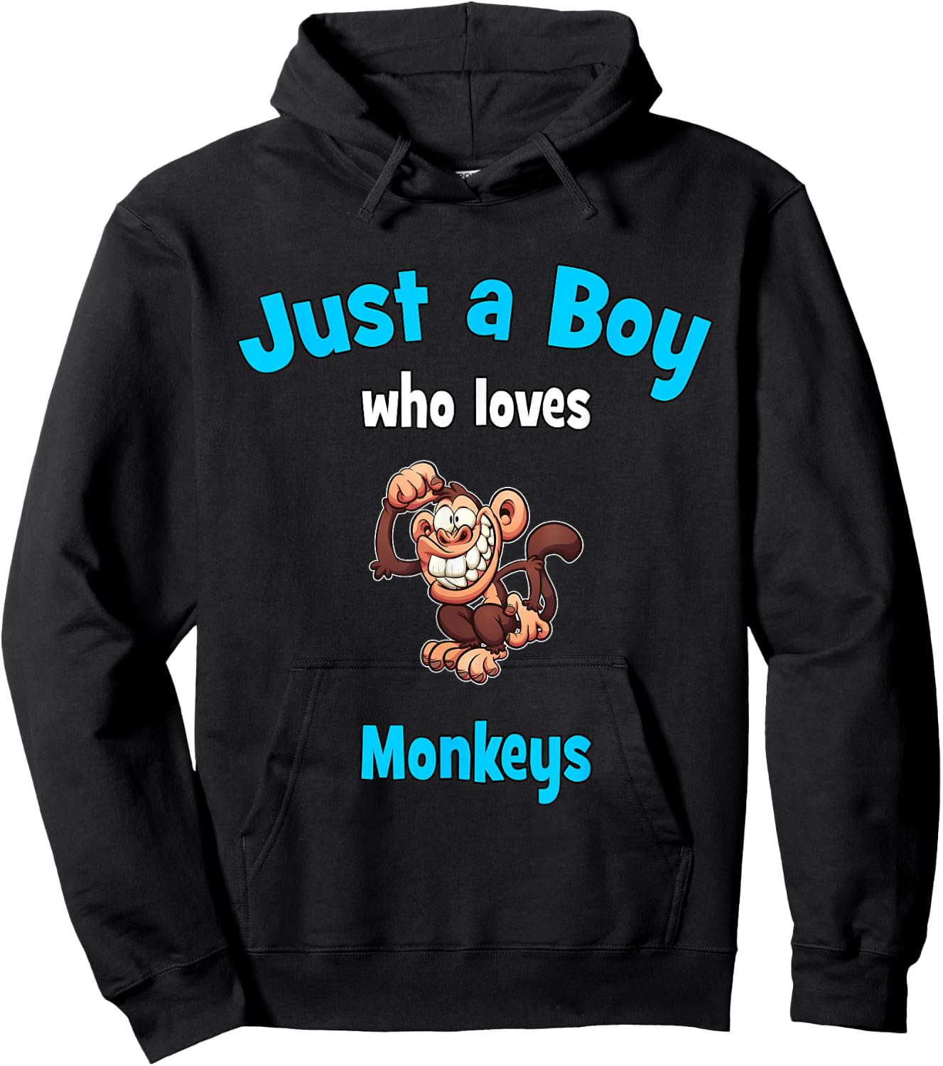 Monkey Shirt for Boys | Children's Monkey Hoodie - Hoodie | Black