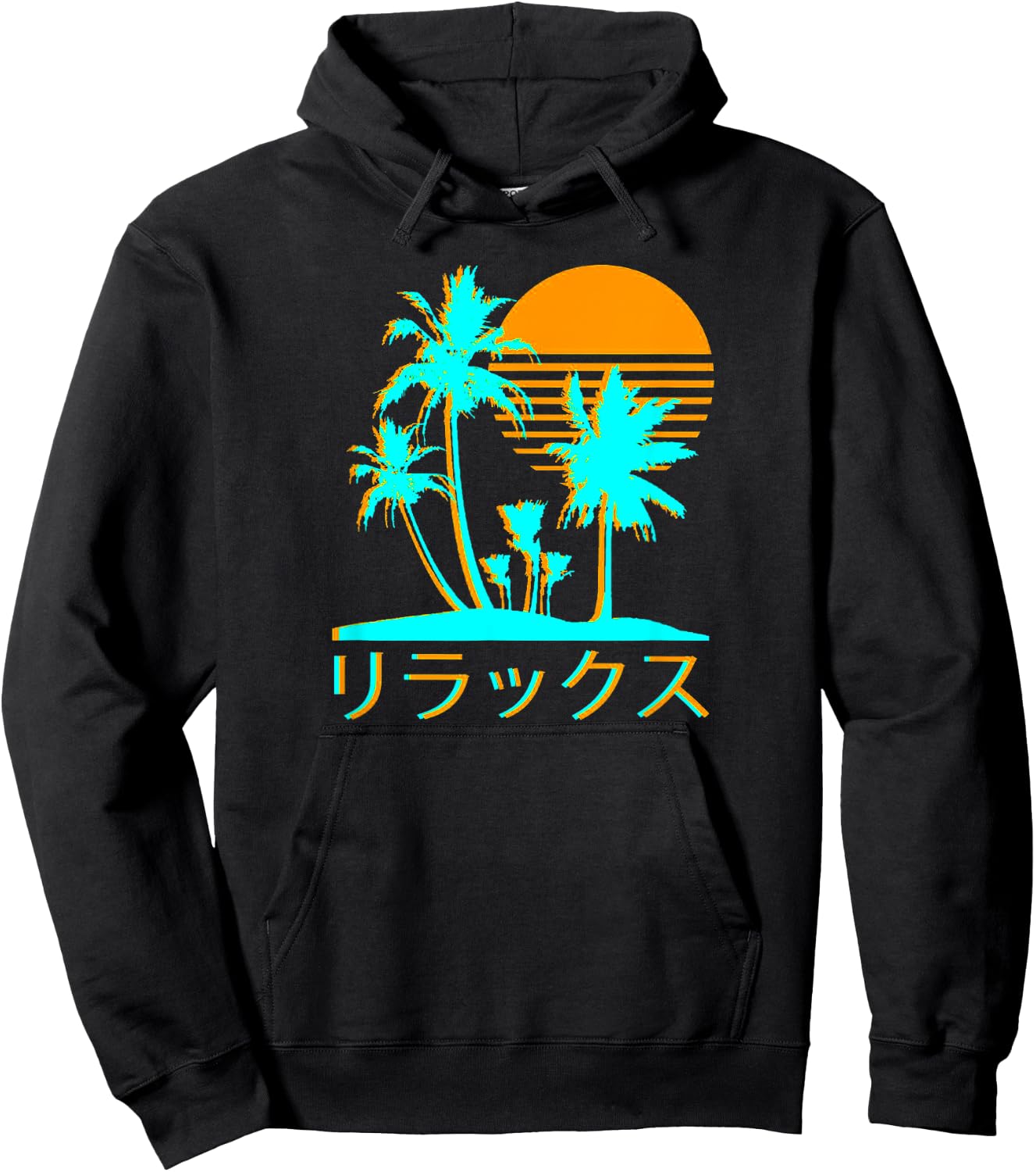 Japanese Relax Vaporwave Harajuku Graphic Design , Black, Small Hoodie - Hoodie | Black