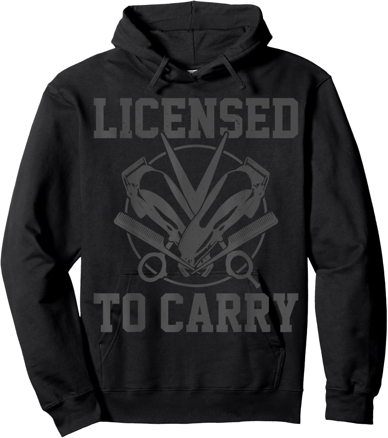 Licensed To Carry Funny Barber Hairdresser Hair Stylist Gift Hoodie - Hoodie | Black