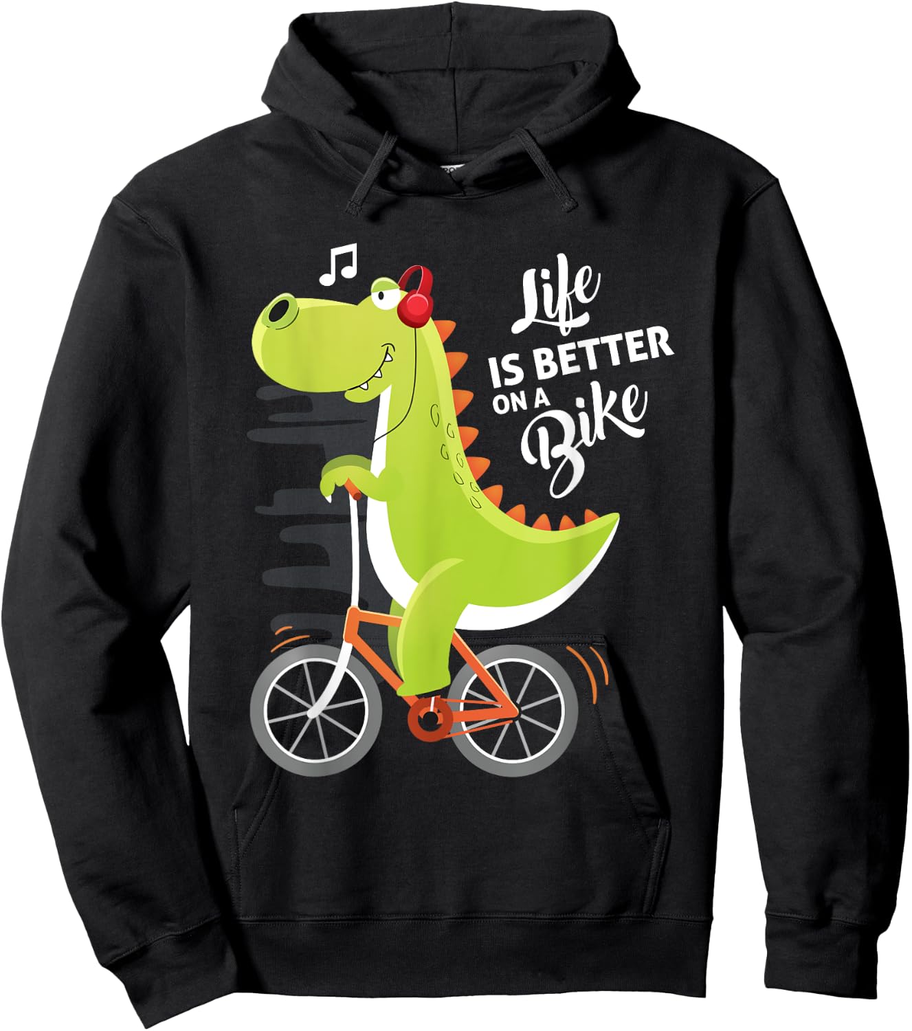 Life is Better On a Bike Cute Dinosaur Bike Cycling Kids Hoodie - Hoodie | Black