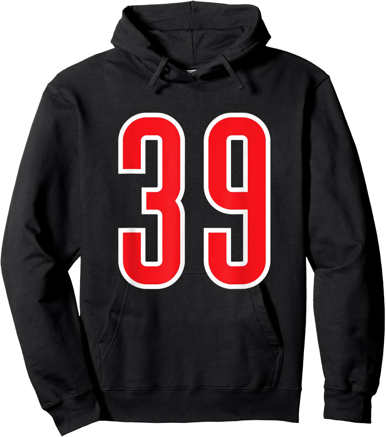 White Red Sports Team Number 39 Hoodie - Hoodie | Black