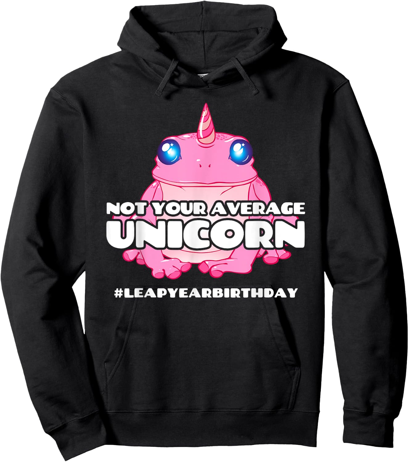 Leap Day Birthday - Unicorn Frog - 2020 Leap Year Birthday Hoodie - Hoodie | Black