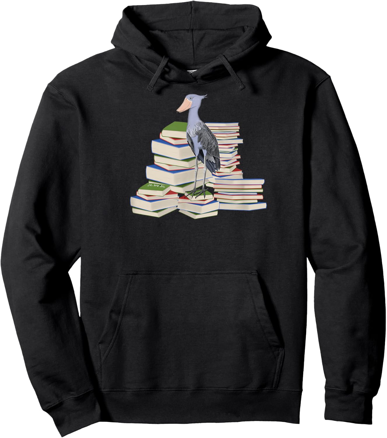 Shoebill Birds and Books Reading Bird Watching Bookworm Hoodie - Hoodie | Black