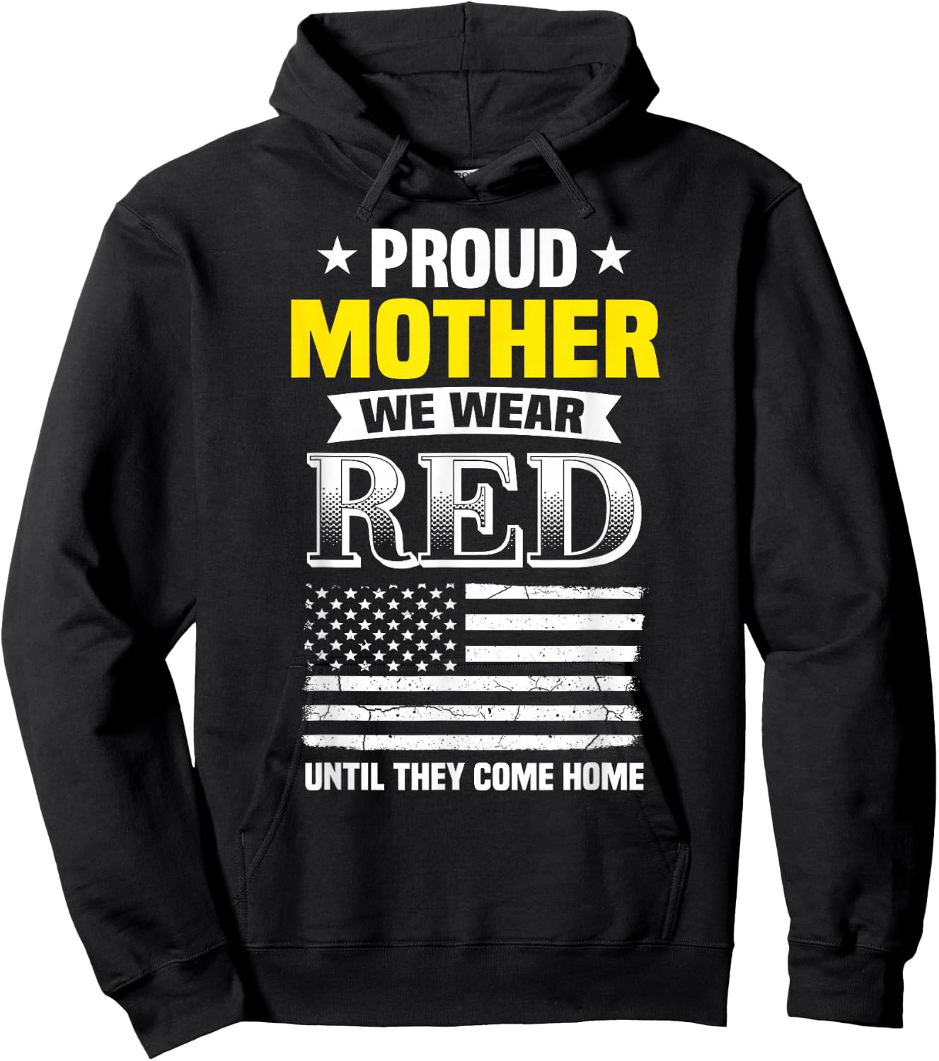 Proud Mother Of Deployed Son Red Friday Family Hoodie - Hoodie | Black